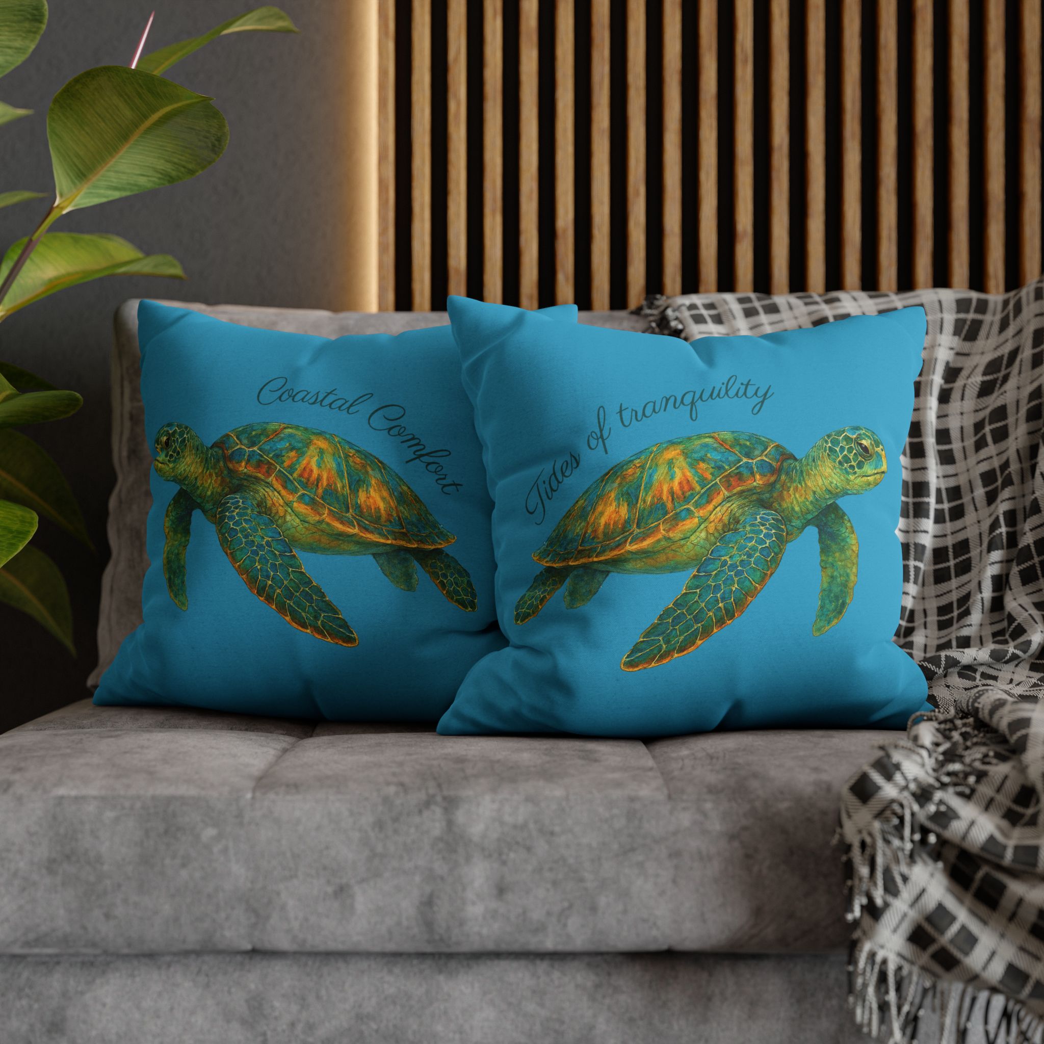 Tides of Tranquility (Turquoise) Beach House Turtle Pillow, 4 sizes product thumbnail image Tides of Tranquility (Turquoise) Beach House Turtle Pillow, 4 sizes product thumbnail image