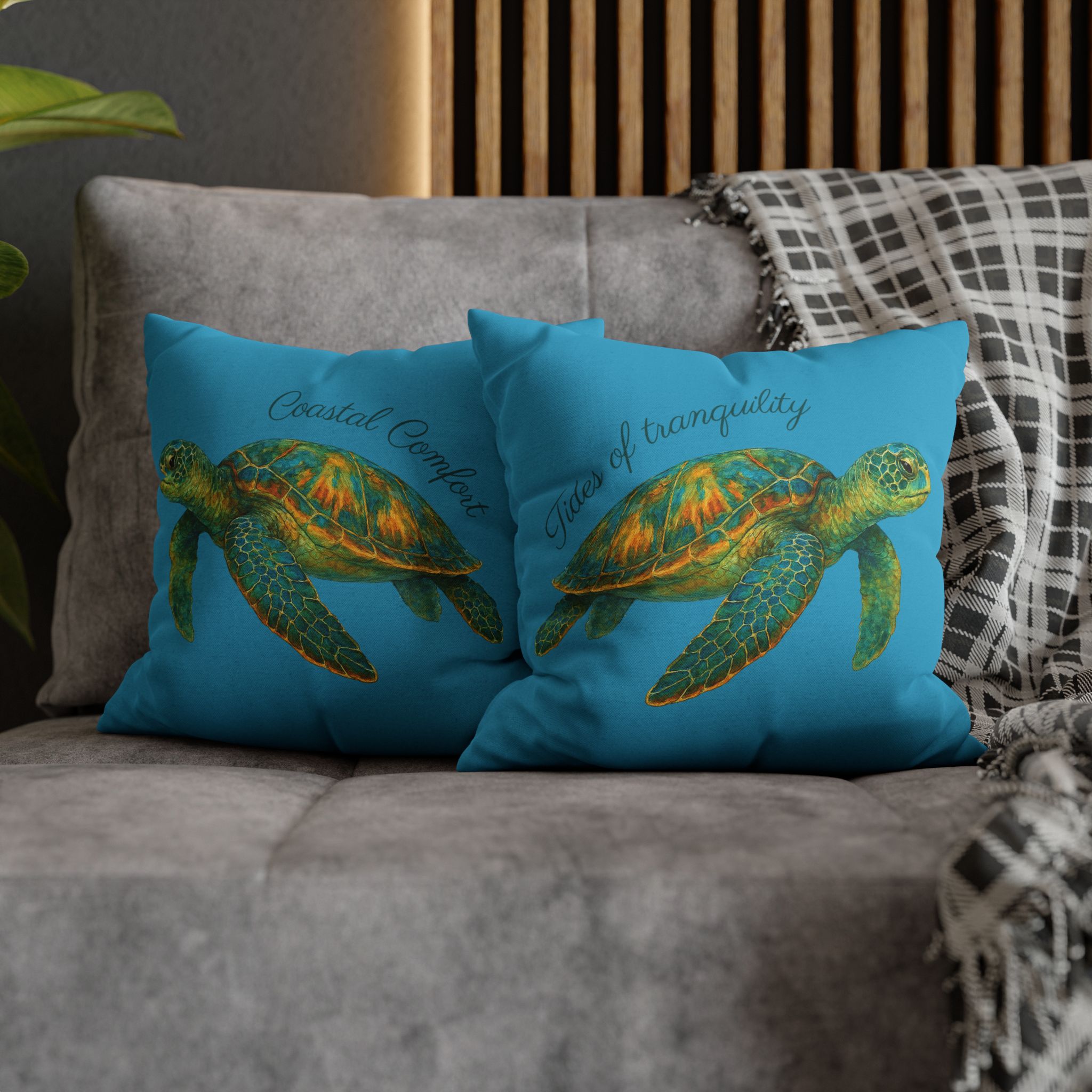 Tides of Tranquility (Turquoise) Beach House Turtle Pillow, 4 sizes product thumbnail image Tides of Tranquility (Turquoise) Beach House Turtle Pillow, 4 sizes product thumbnail image