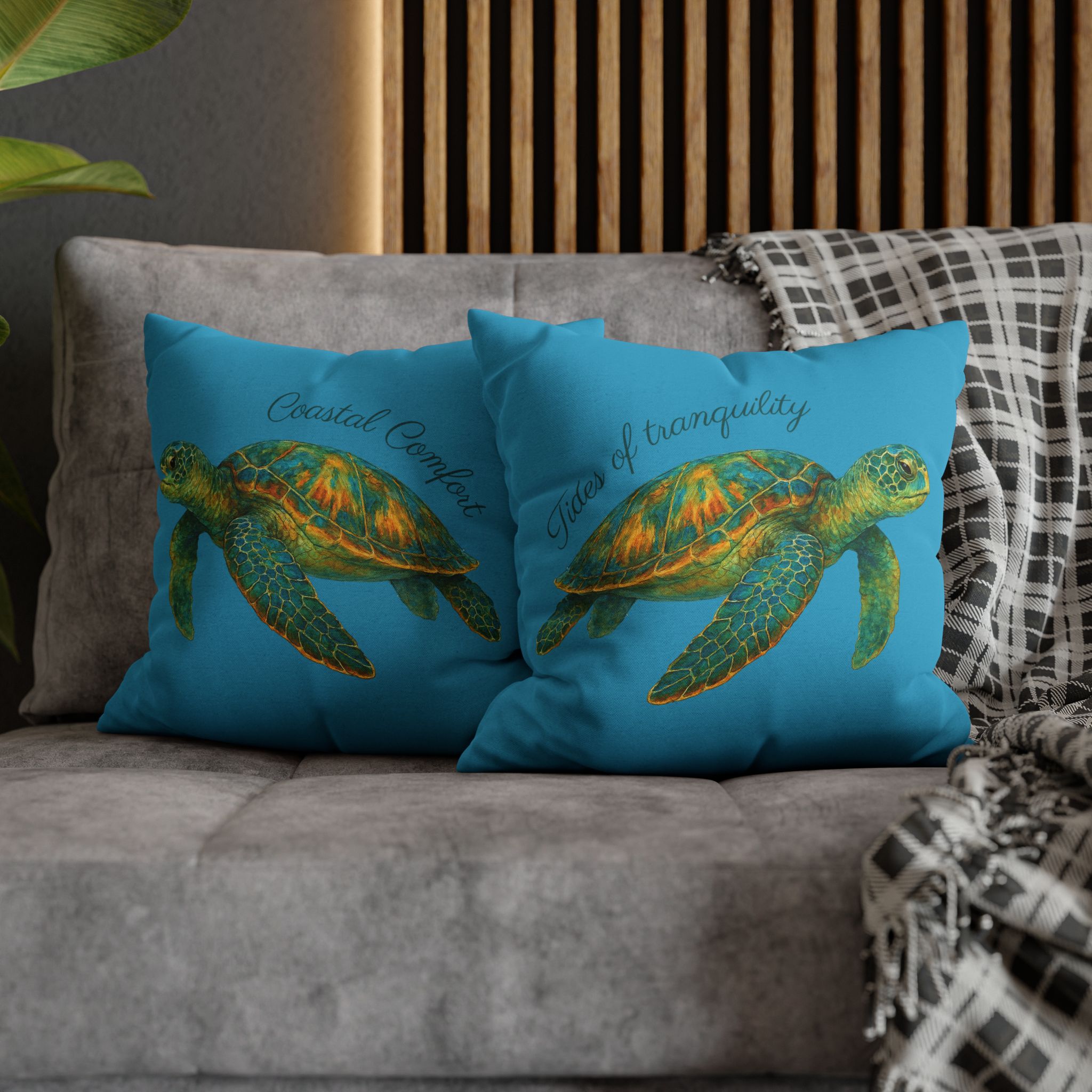 Tides of Tranquility (Turquoise) Beach House Turtle Pillow, 4 sizes product thumbnail image Tides of Tranquility (Turquoise) Beach House Turtle Pillow, 4 sizes product thumbnail image