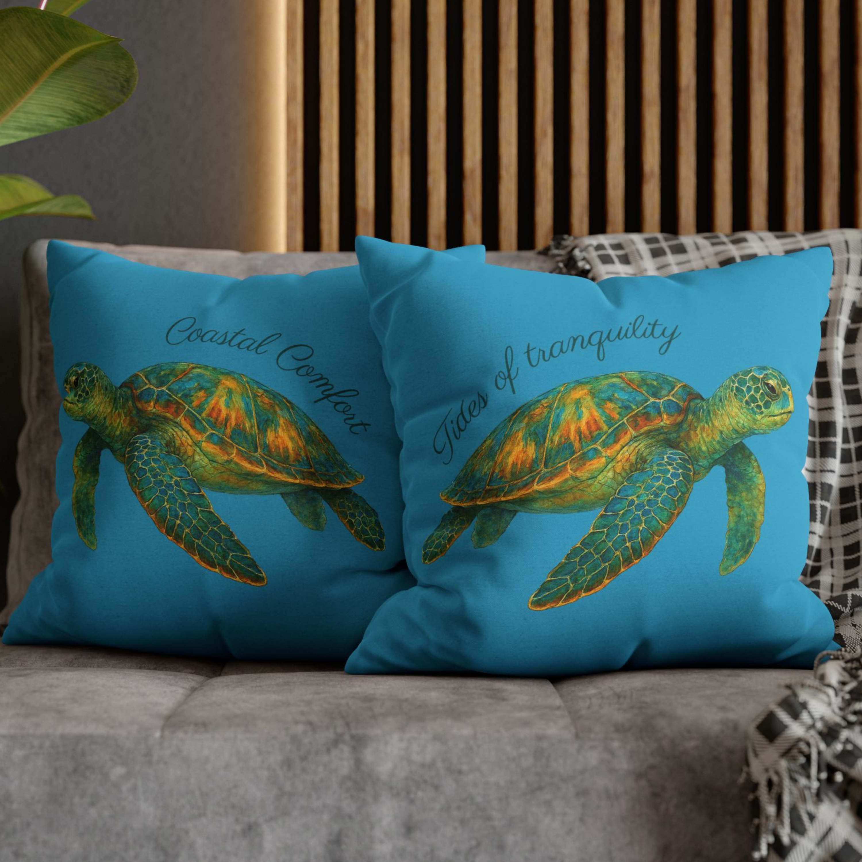 Tides of Tranquility (Turquoise) Beach House Turtle Pillow, 4 sizes product thumbnail image Tides of Tranquility (Turquoise) Beach House Turtle Pillow, 4 sizes product thumbnail image