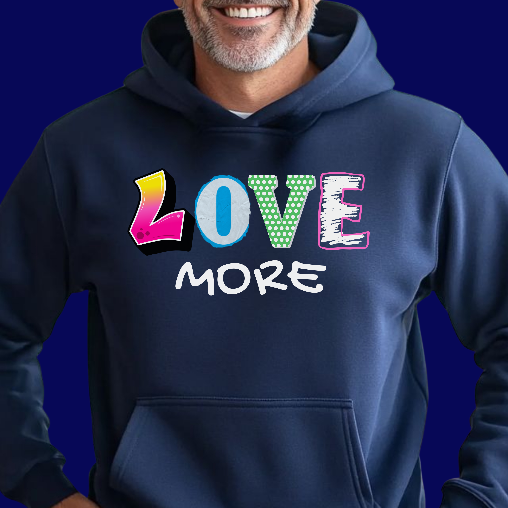 Love More Hoodie | Camp Naked Clothing | Inspirational 'love more' Graphic Hoodie. product thumbnail image
