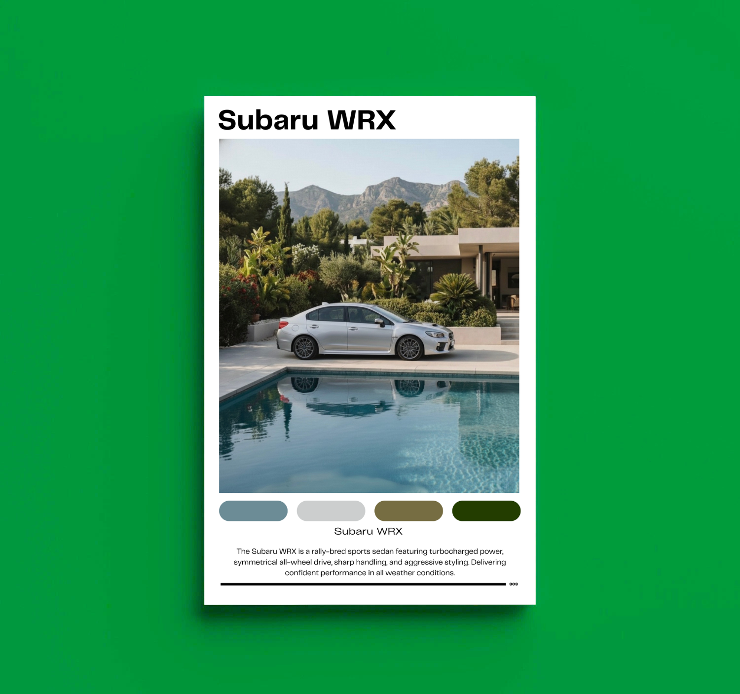 Subaru WRX Poster Rolled poster | Car photography, Automotive wall art product thumbnail image