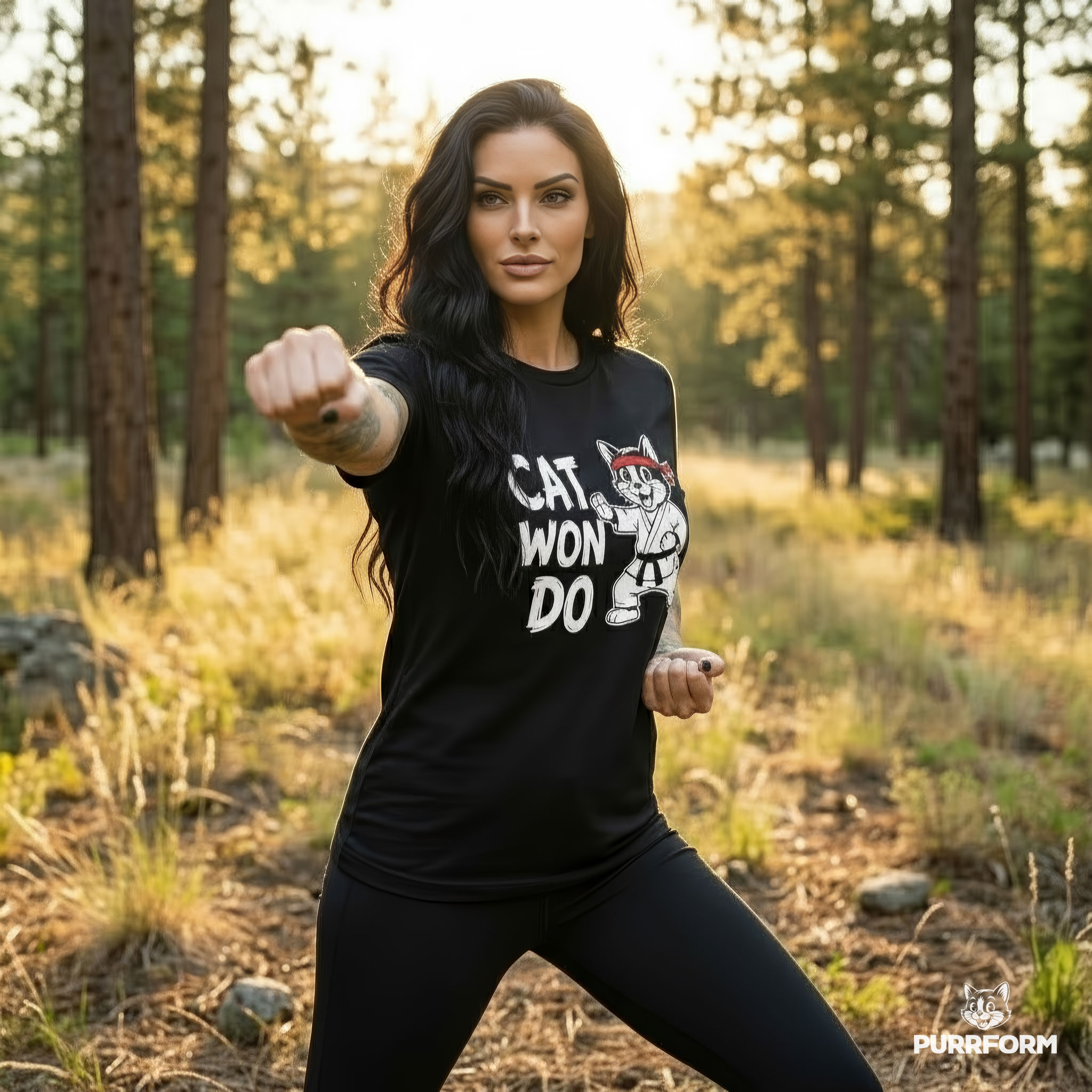 Cat Won Do Karate — Funny Martial Arts Cat Unisex T-Shirt product thumbnail image