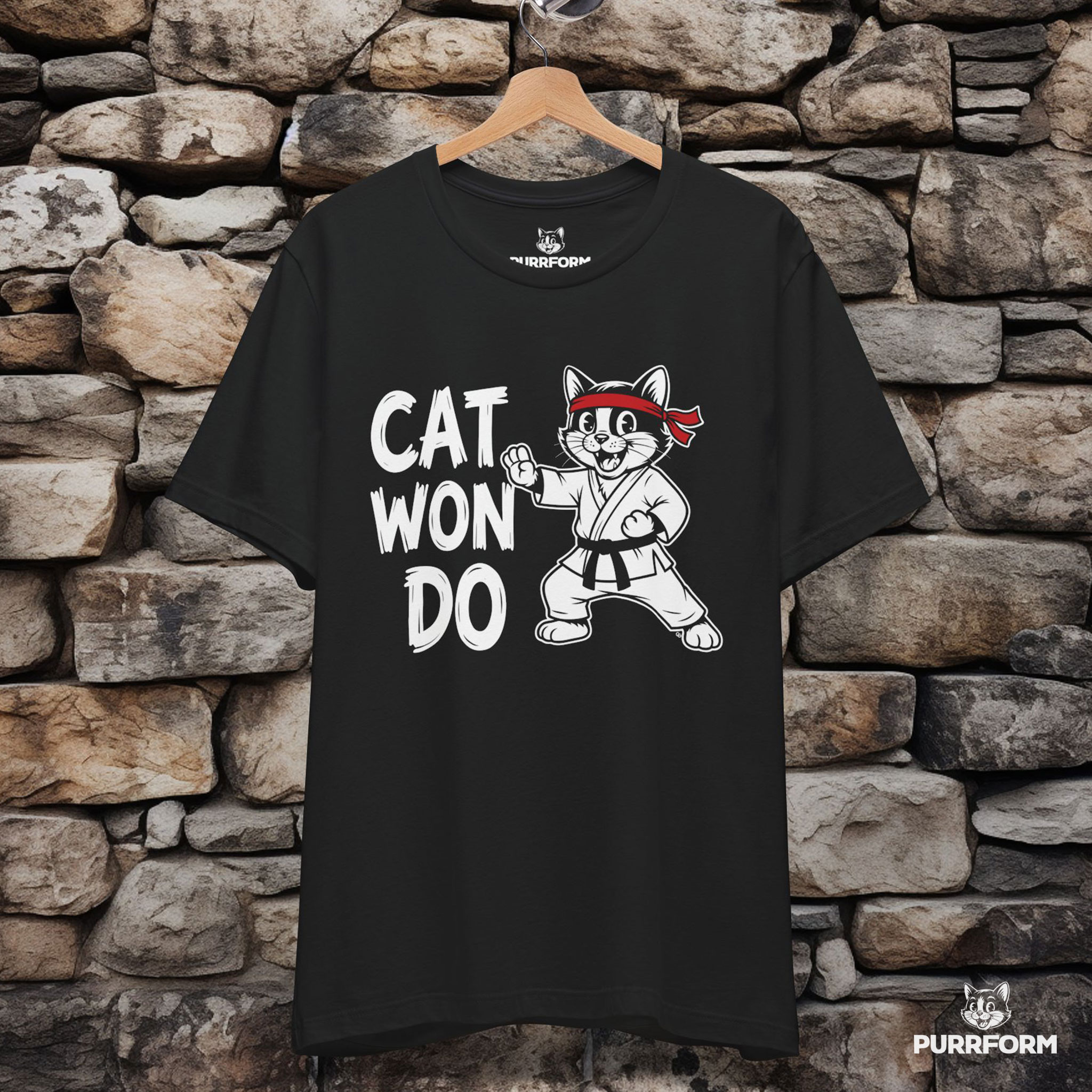 Cat Won Do Karate — Funny Martial Arts Cat Unisex T-Shirt product thumbnail image