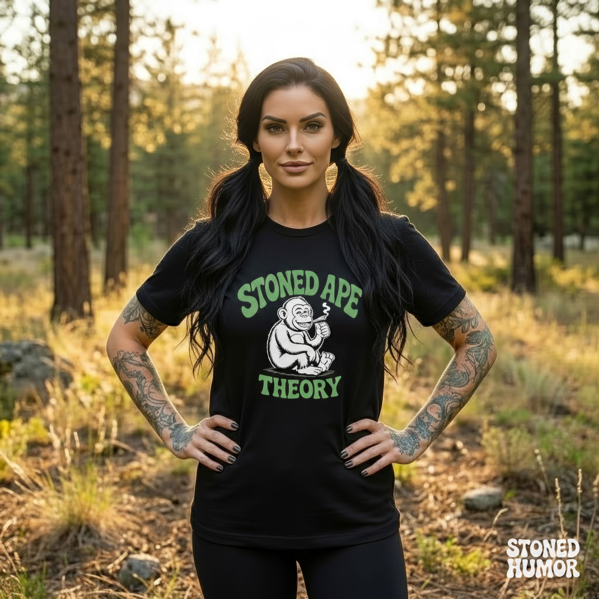 Stoned Ape Theory – Funny Cannabis Monkey Evolution Was Baked Unisex T-Shirt product thumbnail image