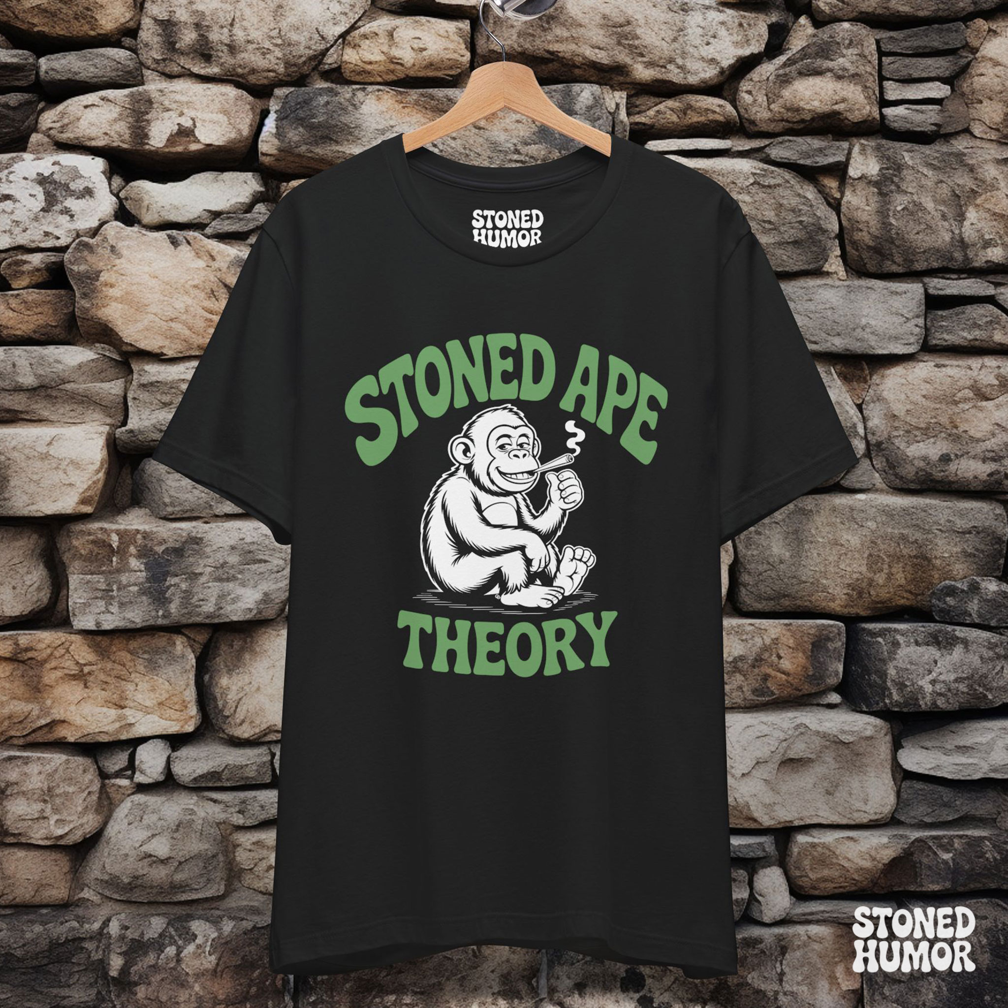 Stoned Ape Theory – Funny Cannabis Monkey Evolution Was Baked Unisex T-Shirt product thumbnail image Stoned Ape Theory – Funny Cannabis Monkey Evolution Was Baked Unisex T-Shirt product thumbnail image