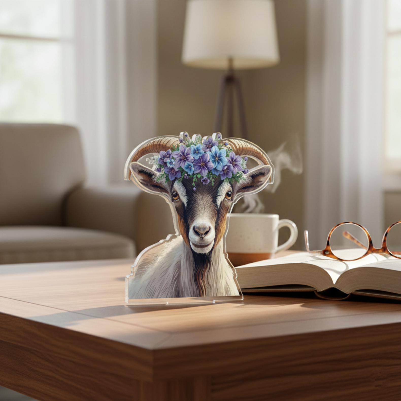 Floral Crown Goat Statue — Custom Animal Sculpture product thumbnail image Floral Crown Goat Statue — Custom Animal Sculpture product thumbnail image