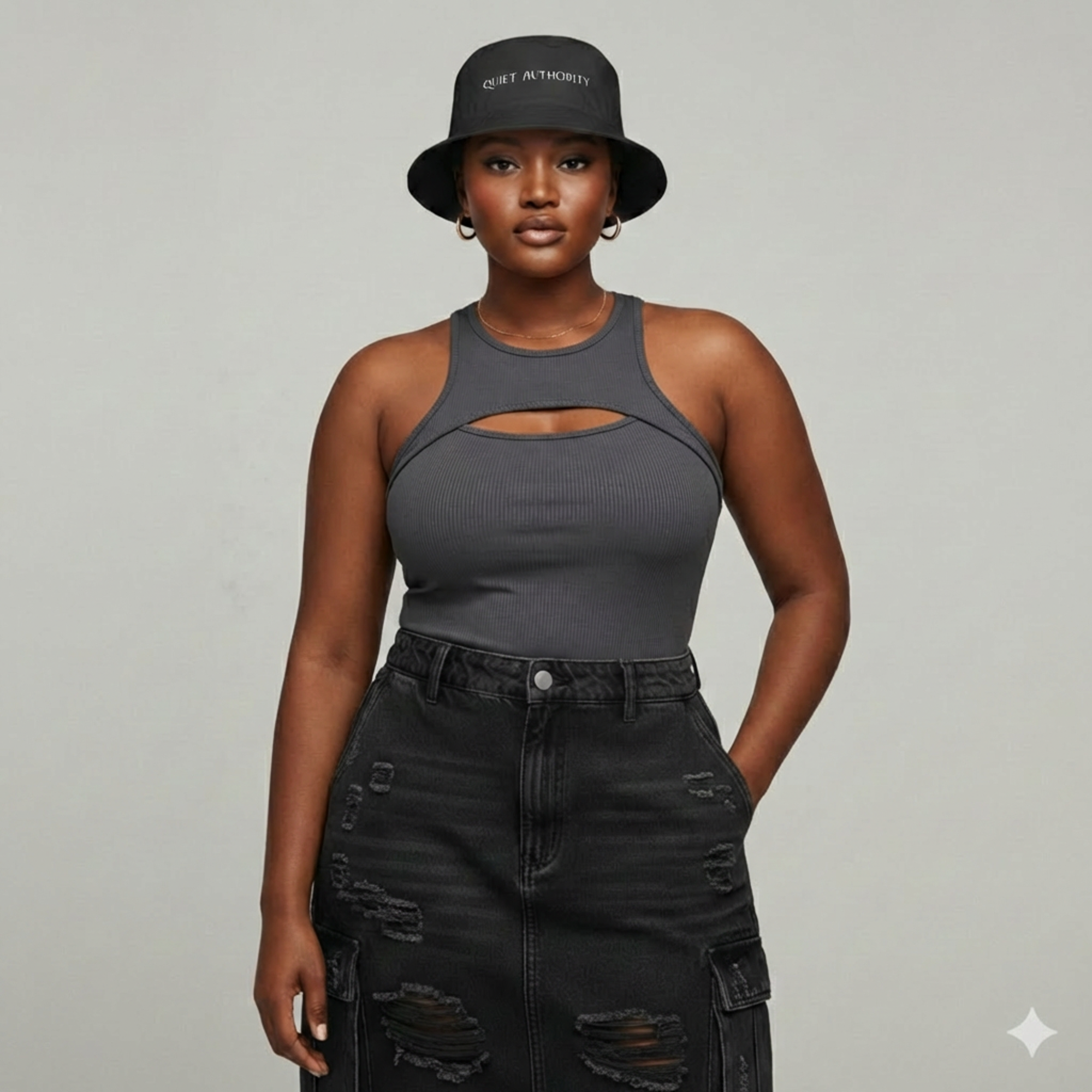 Quiet Authority-Embroidered Bucket Hat product thumbnail image Quiet Authority-Embroidered Bucket Hat product thumbnail image