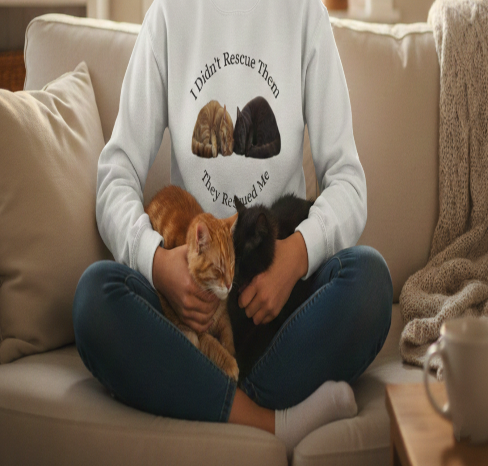 Goat Rescue Sweatshirt — "I Didn't Rescue Them, They Rescued Me" Animal Lover Crewneck product thumbnail image Goat Rescue Sweatshirt — "I Didn't Rescue Them, They Rescued Me" Animal Lover Crewneck product thumbnail image