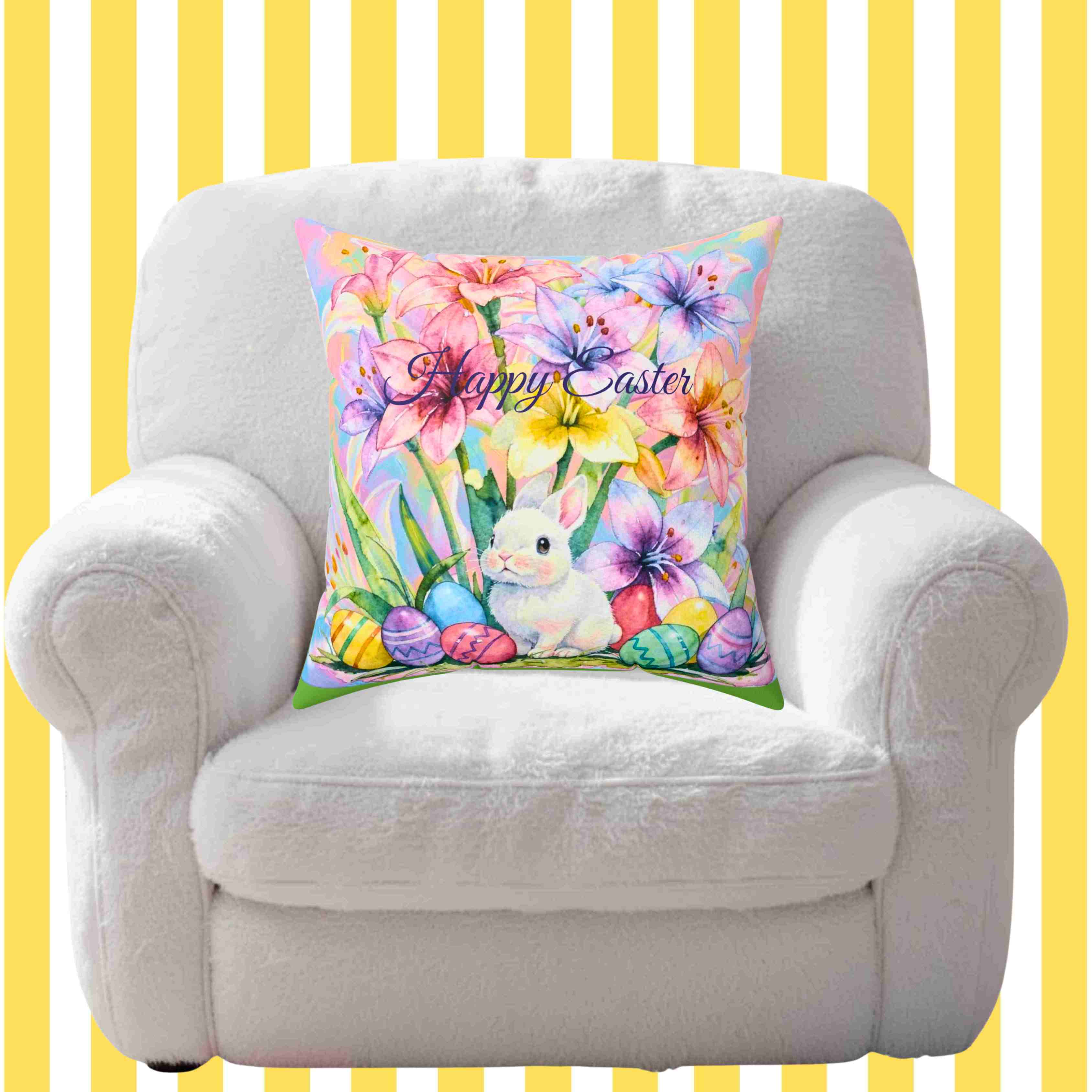 Easter Lillies Floral Pillow — Square Decorative Throw Cushion product thumbnail image Easter Lillies Floral Pillow — Square Decorative Throw Cushion product thumbnail image