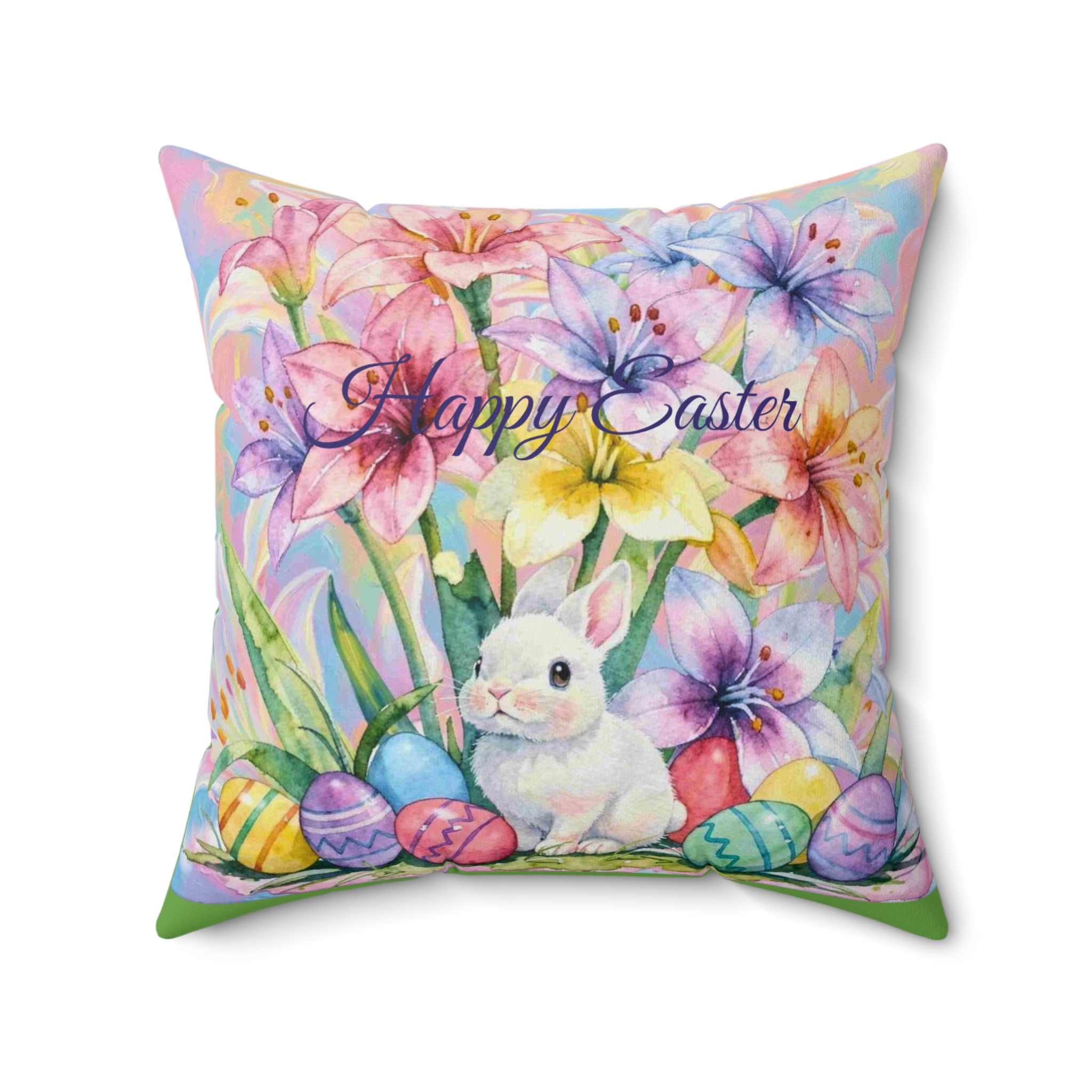 Easter Lillies Floral Pillow — Square Decorative Throw Cushion product thumbnail image Easter Lillies Floral Pillow — Square Decorative Throw Cushion product thumbnail image