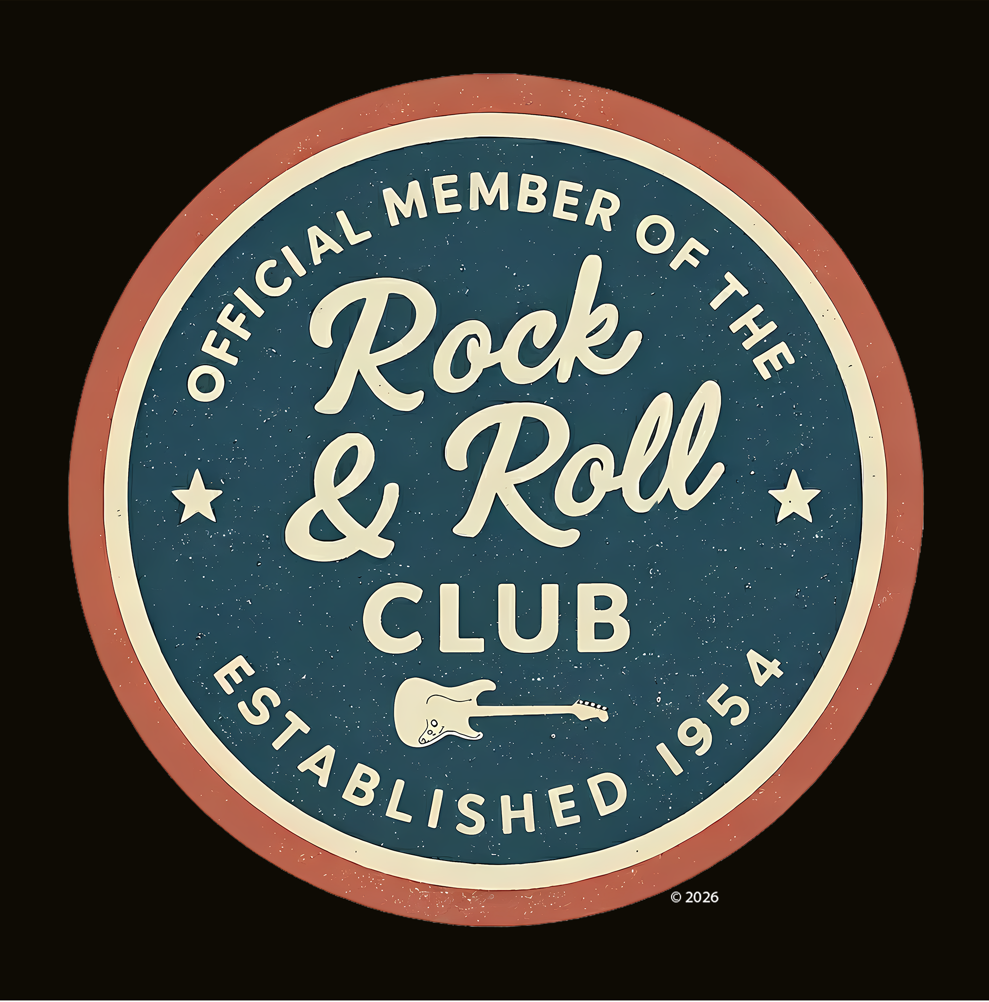 Official Member Rock &amp; Roll Club Tee — Vintage Badge Music T‑Shirt product thumbnail image
