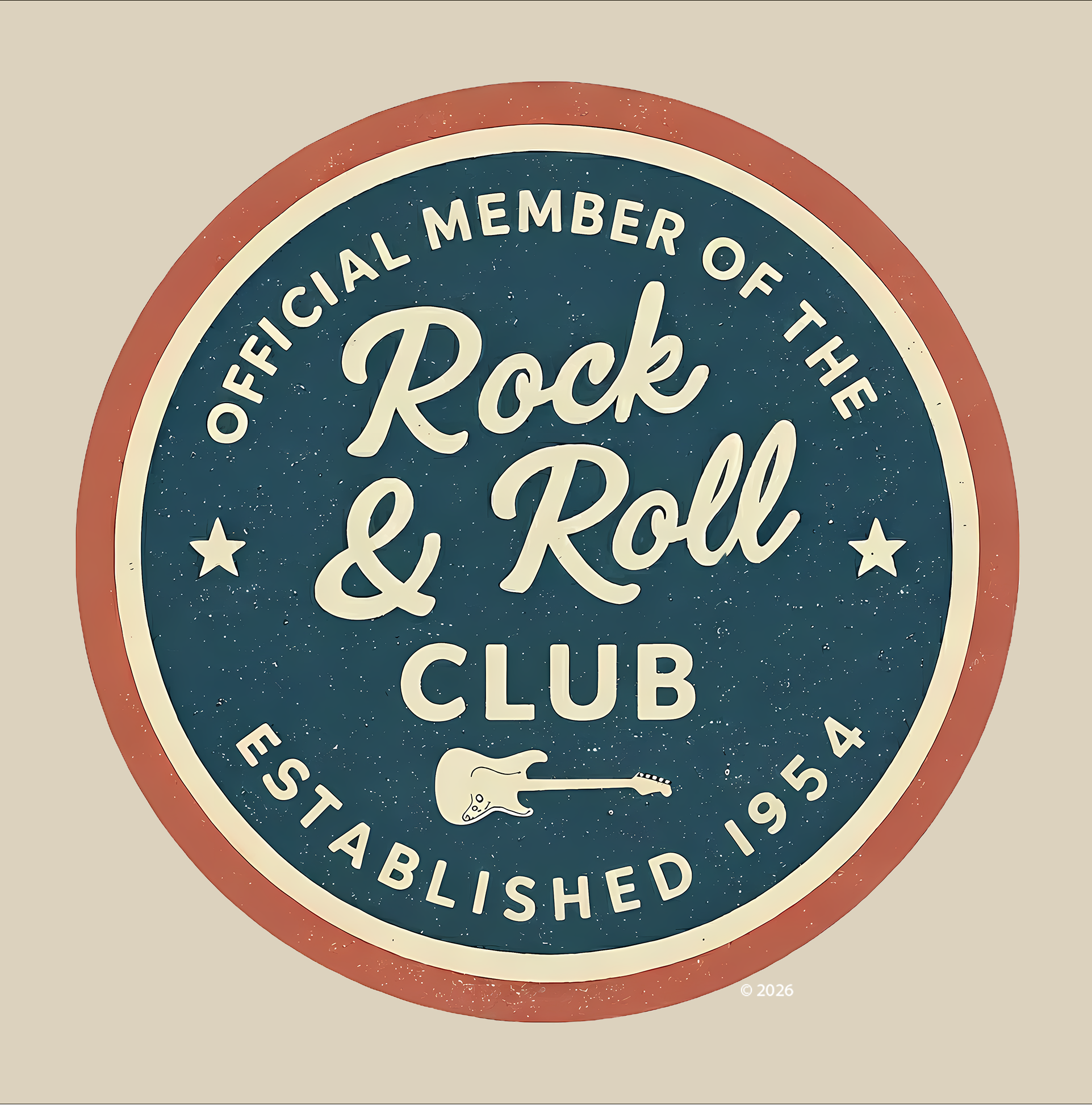 Official Member Rock &amp; Roll Club Tee — Vintage Badge Music T‑Shirt product thumbnail image