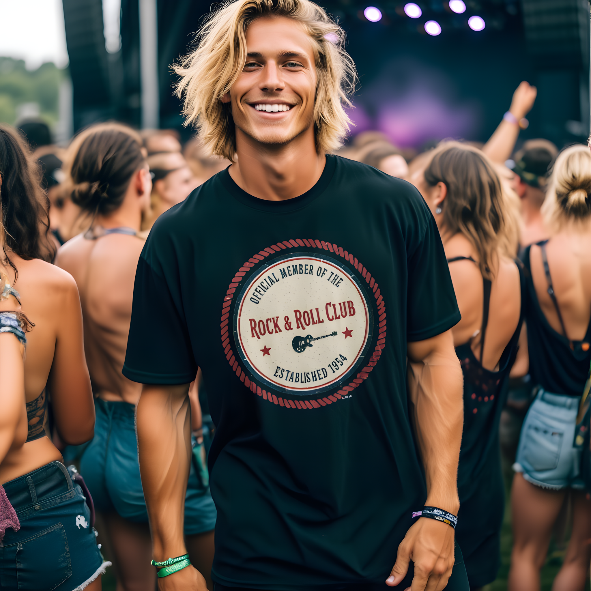 Official Member Rock &amp; Roll Club Tee — Vintage Badge Music T‑Shirt