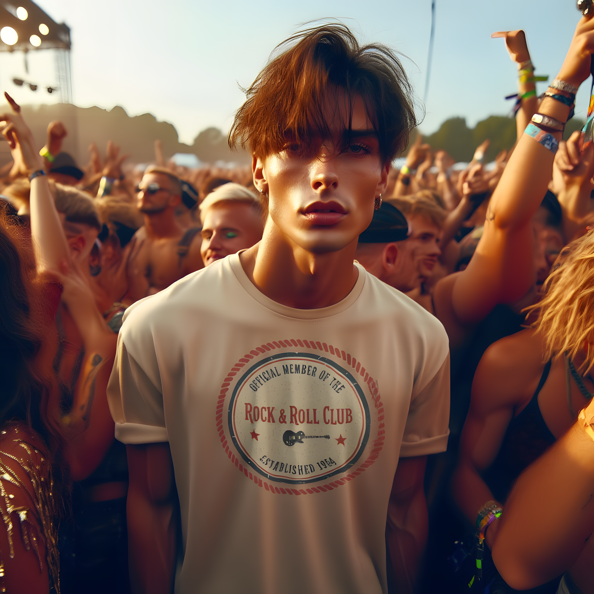 Official Member Rock &amp; Roll Club Tee — Vintage Badge Music T‑Shirt product thumbnail image