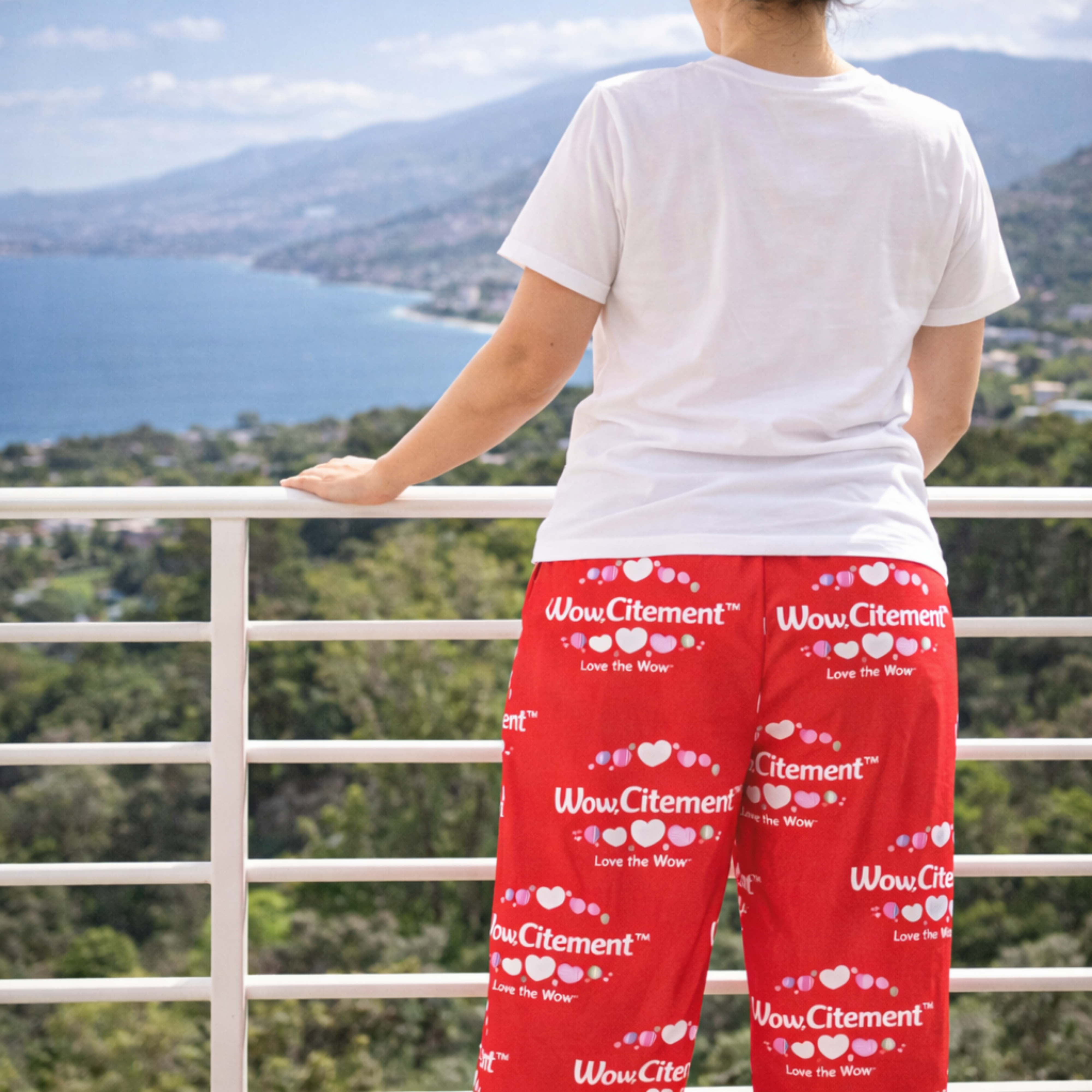 Love the Wow™ – AOP Silky Satin Women’s Pajamas (Red Base / Valentine White Print)  | Romantic Loungewear Set | Perfect Valentine, Anniversary &amp; Bridal Gift product thumbnail image