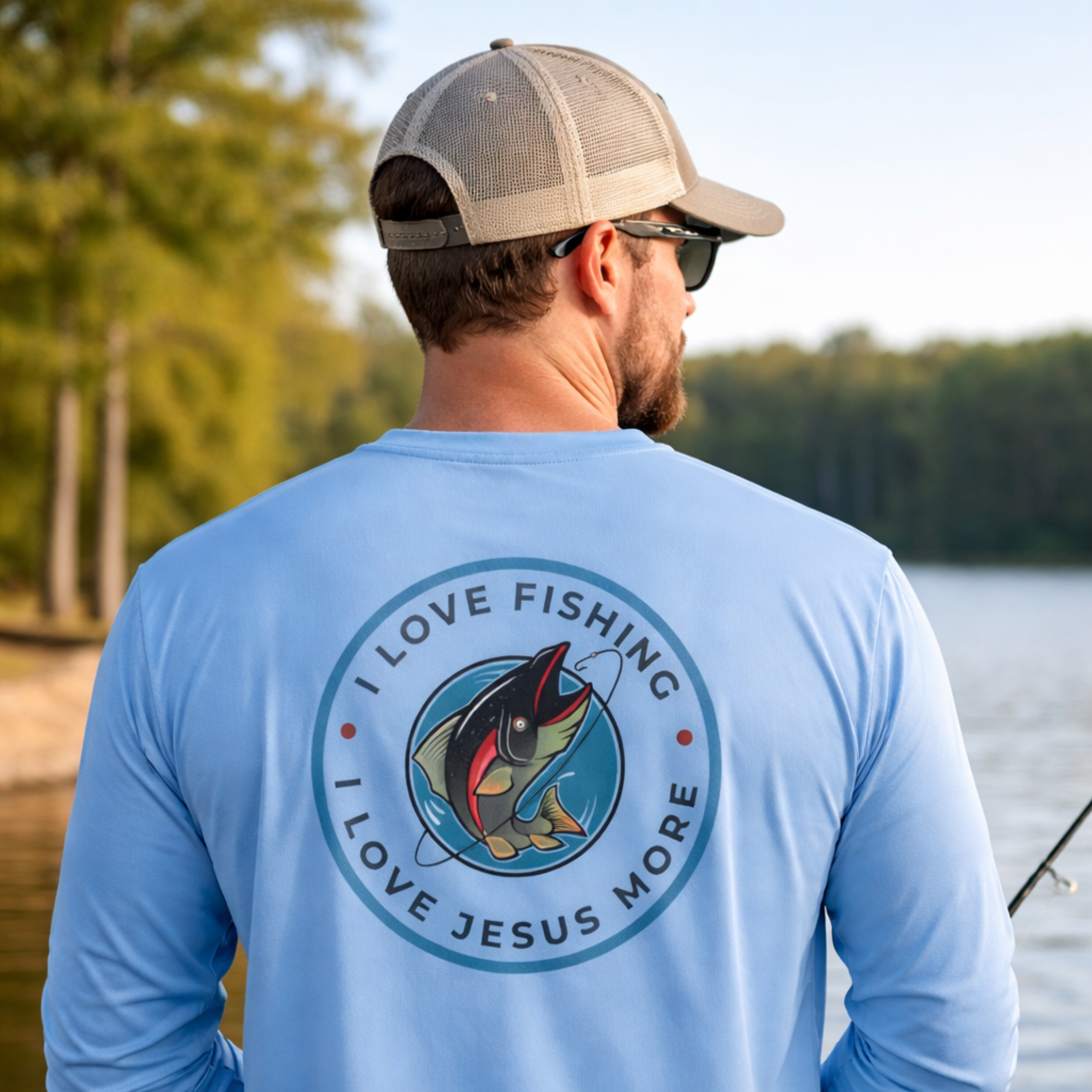 'Jesus Over Fishing' Long Sleeve Fishing Tee 
