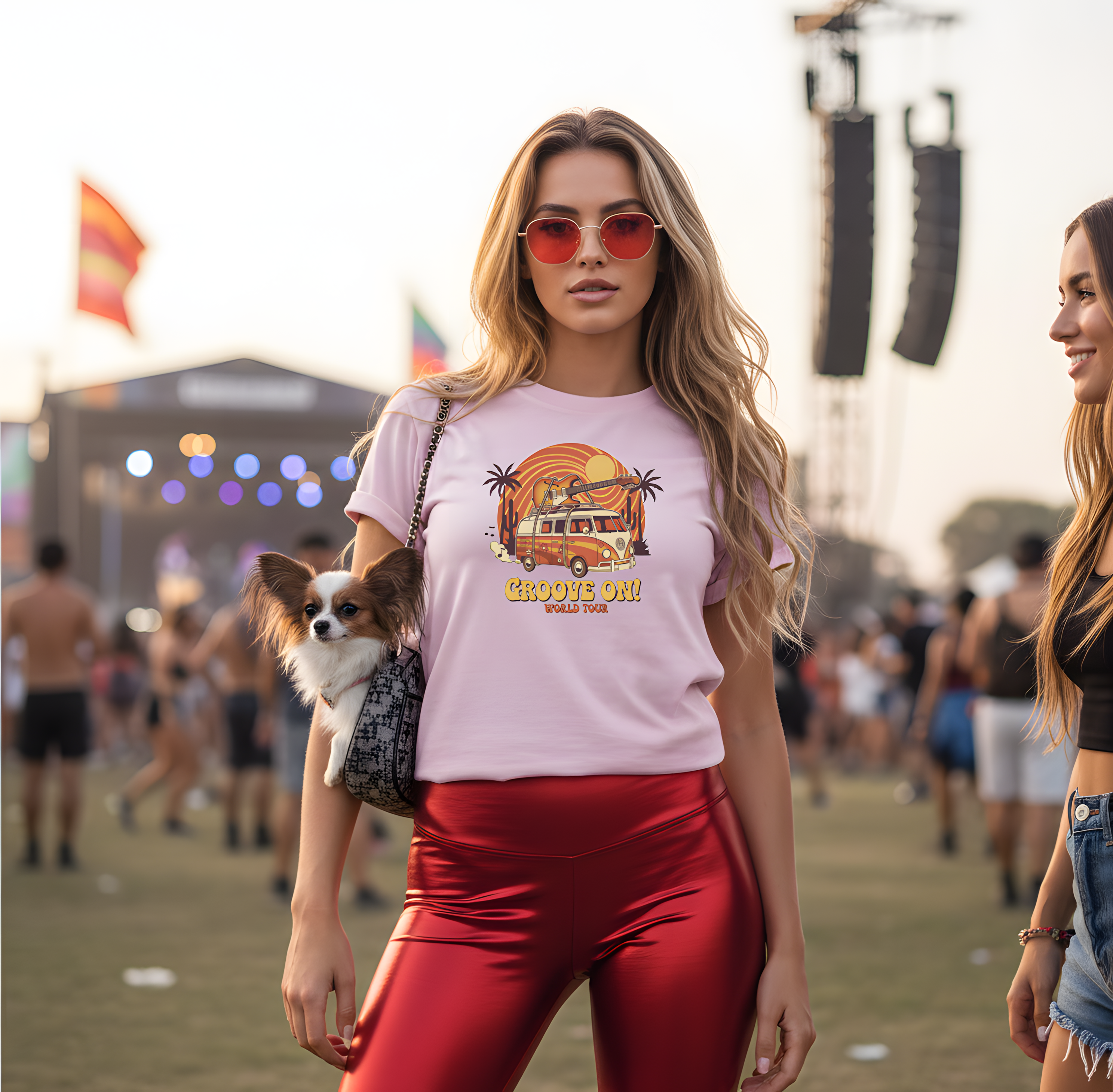 "Groove On!" World Tour Vintage Surf Van T-Shirt — Retro Beach Tour Van Tee product thumbnail image "Groove On!" World Tour Vintage Surf Van T-Shirt — Retro Beach Tour Van Tee product thumbnail image