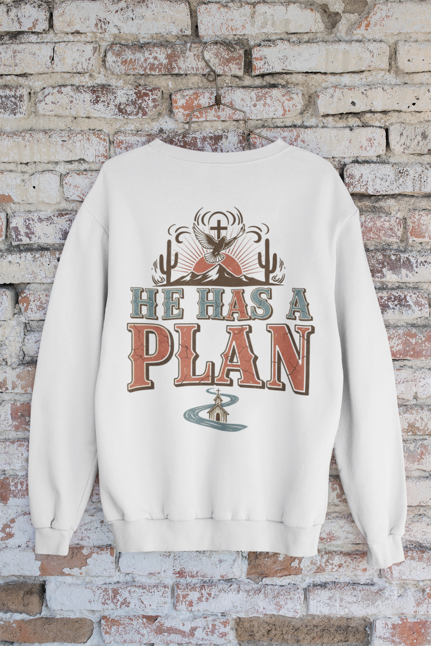 He Has a Plan Sweatshirt — Inspirational Recovery Gift (Western Style) product thumbnail image He Has a Plan Sweatshirt — Inspirational Recovery Gift (Western Style) product thumbnail image