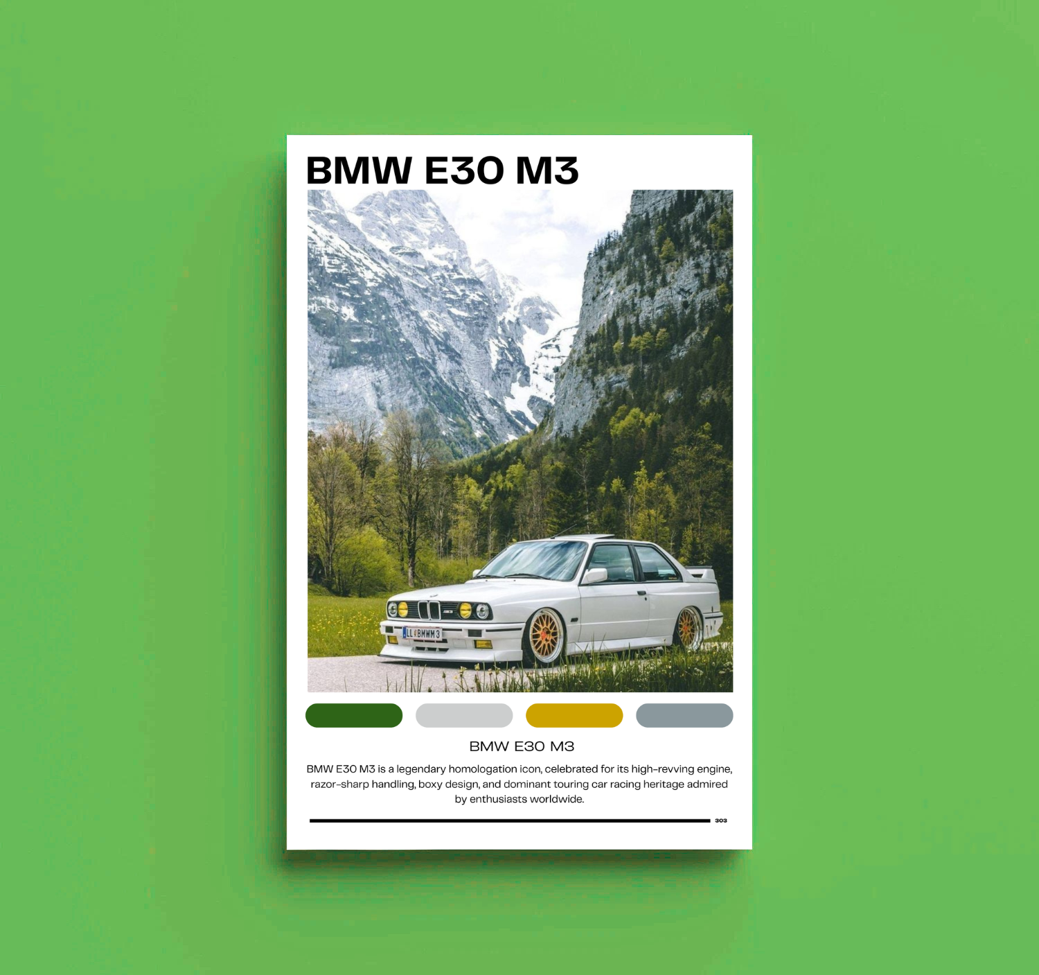 BMW E30 M3 Poster, Vintage Car Photography Rolled Print product thumbnail image BMW E30 M3 Poster, Vintage Car Photography Rolled Print product thumbnail image