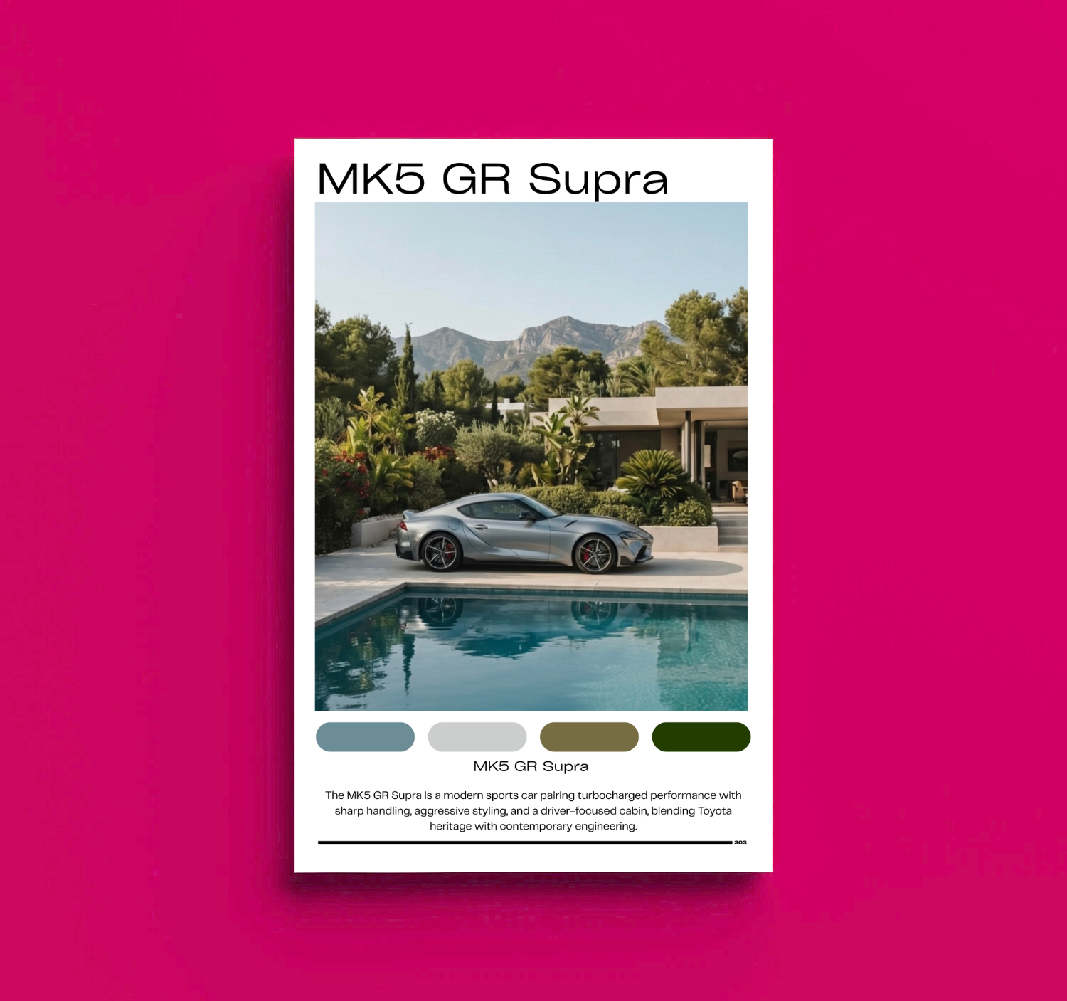 Toyota GR Supra Mk5 Poster | Modern JDM Sports Car Wall Art | A90 Supra Print | Automotive Photography | Car Enthusiast Decor product thumbnail image