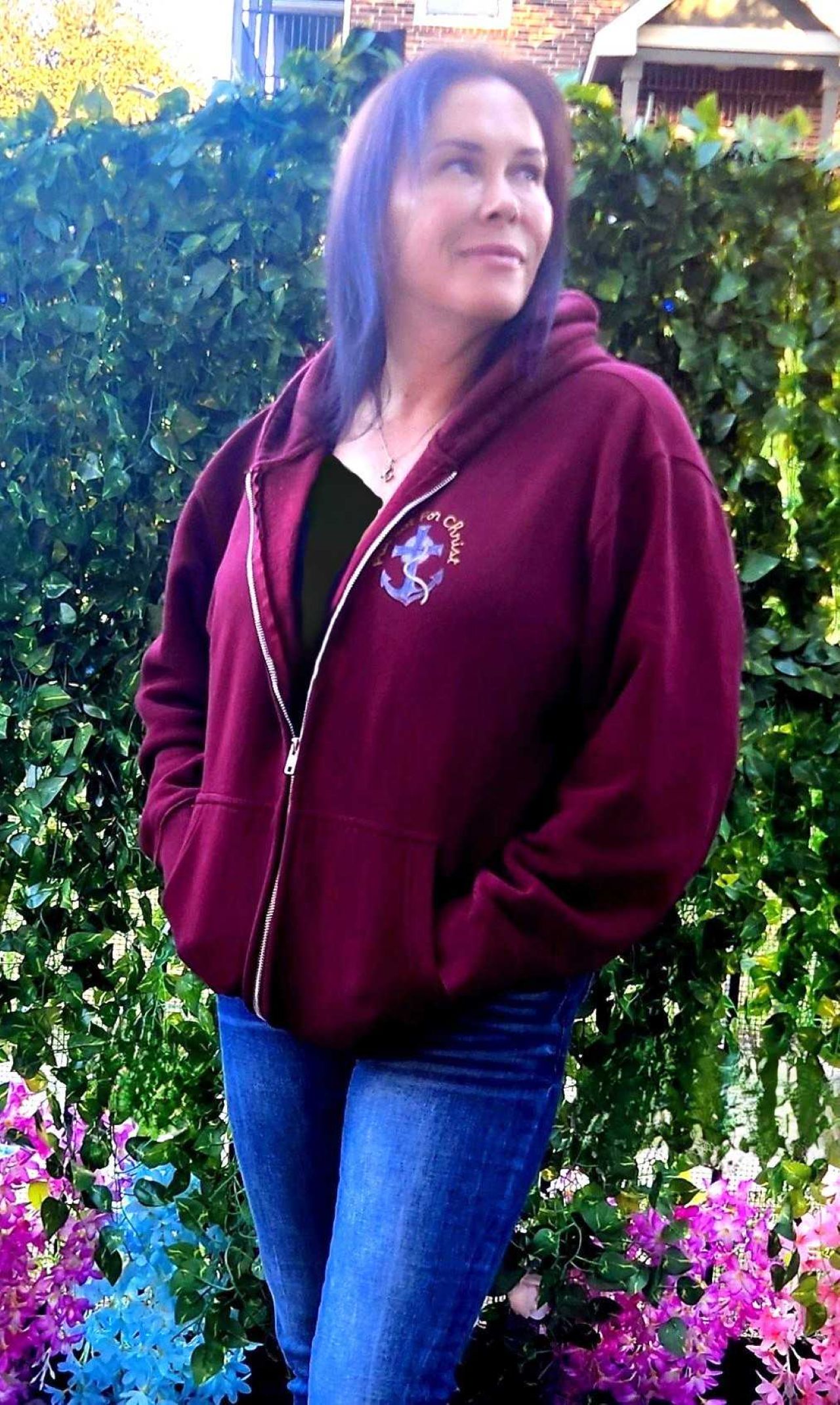 Hebrews 6:19 "We have this hope as an anchor for the soul, firm and secure." Christian Anchor Cross Zip Hoodie product thumbnail image Hebrews 6:19 "We have this hope as an anchor for the soul, firm and secure." Christian Anchor Cross Zip Hoodie product thumbnail image