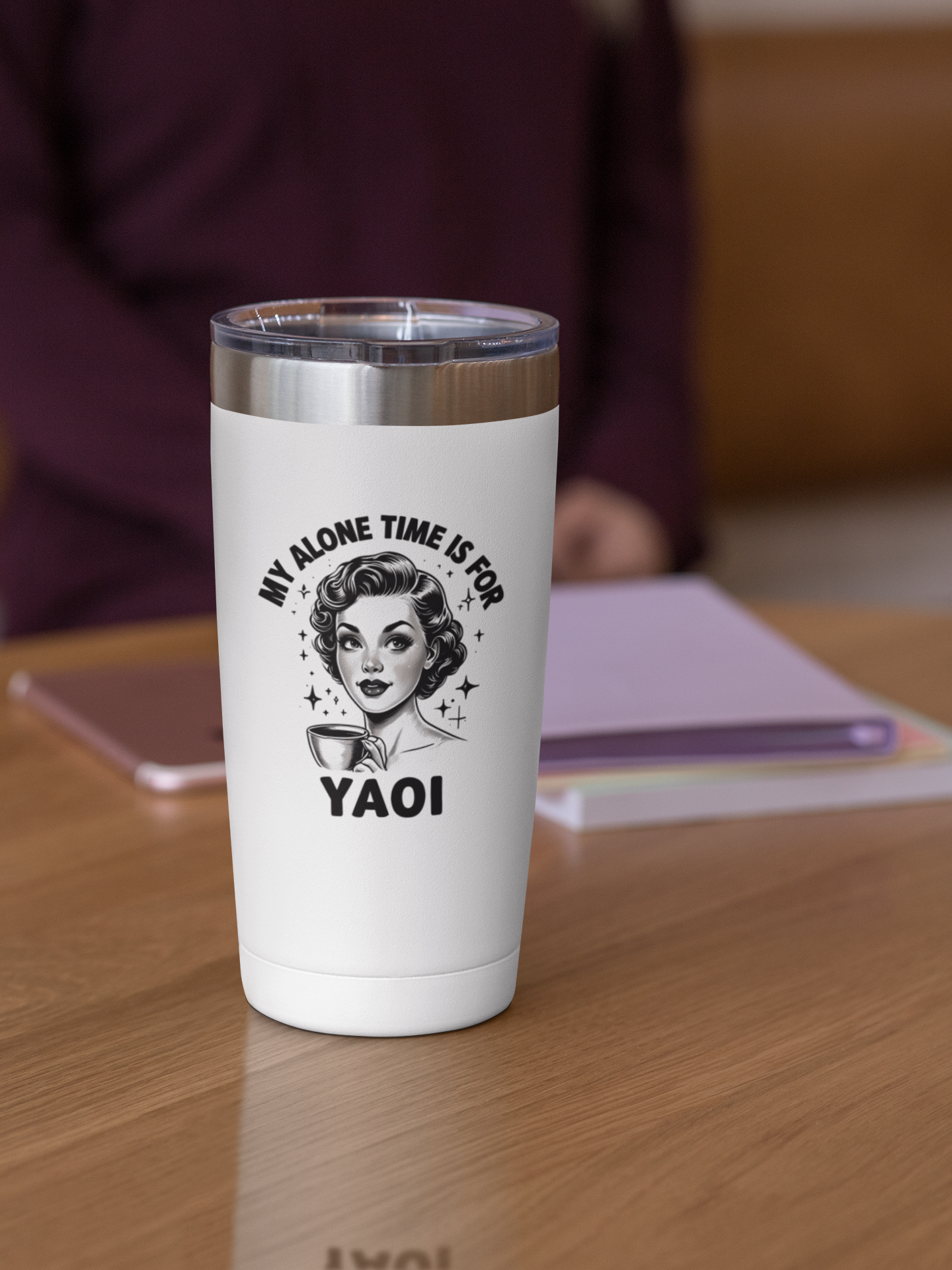 "My Alone Time Is For Yaoi" Vintage Retro BL/Yaoi Fan Drinkware | 20oz Insulated Tumbler product thumbnail image