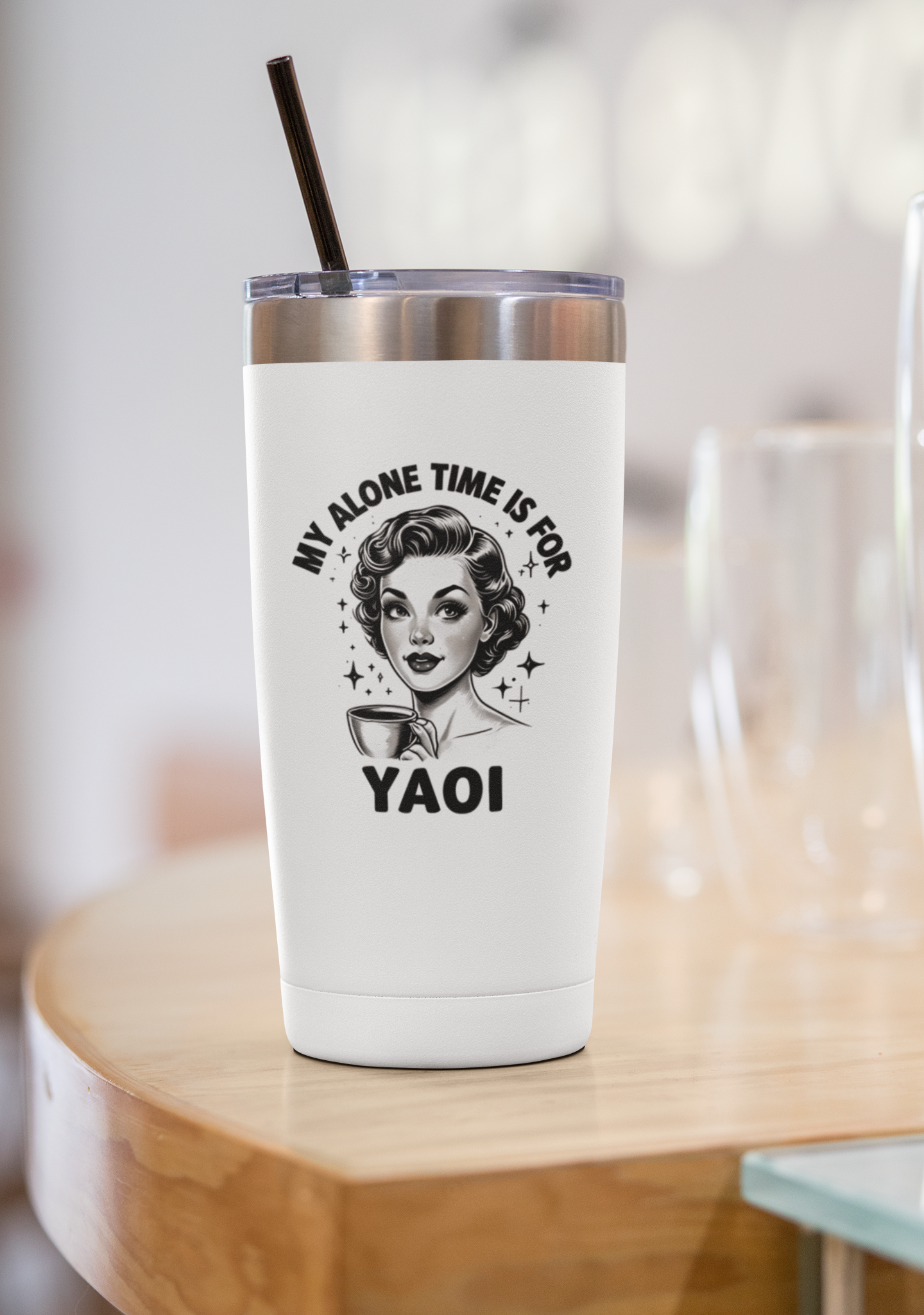 "My Alone Time Is For Yaoi" Vintage Retro BL/Yaoi Fan Drinkware | 20oz Insulated Tumbler product thumbnail image