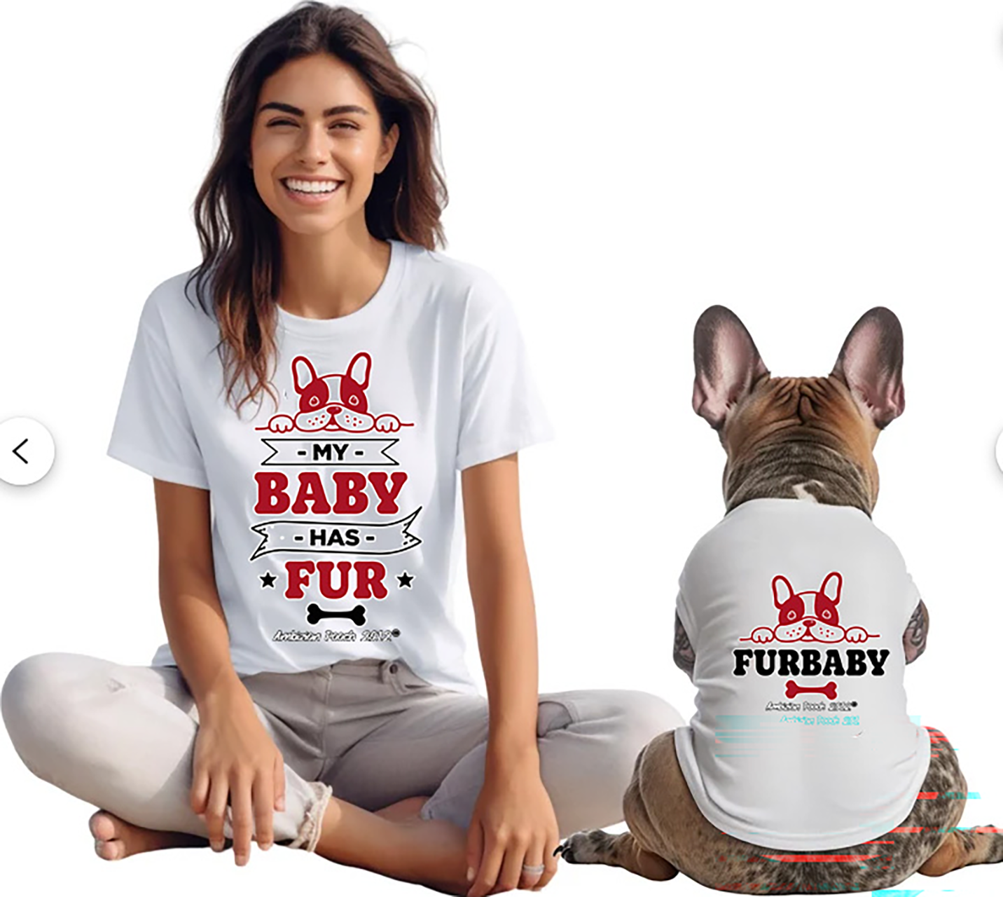 Doggy Parent "My Baby Has Fur" — Matching "Furbaby" Doggy Tee product thumbnail image Doggy Parent "My Baby Has Fur" — Matching "Furbaby" Doggy Tee product thumbnail image