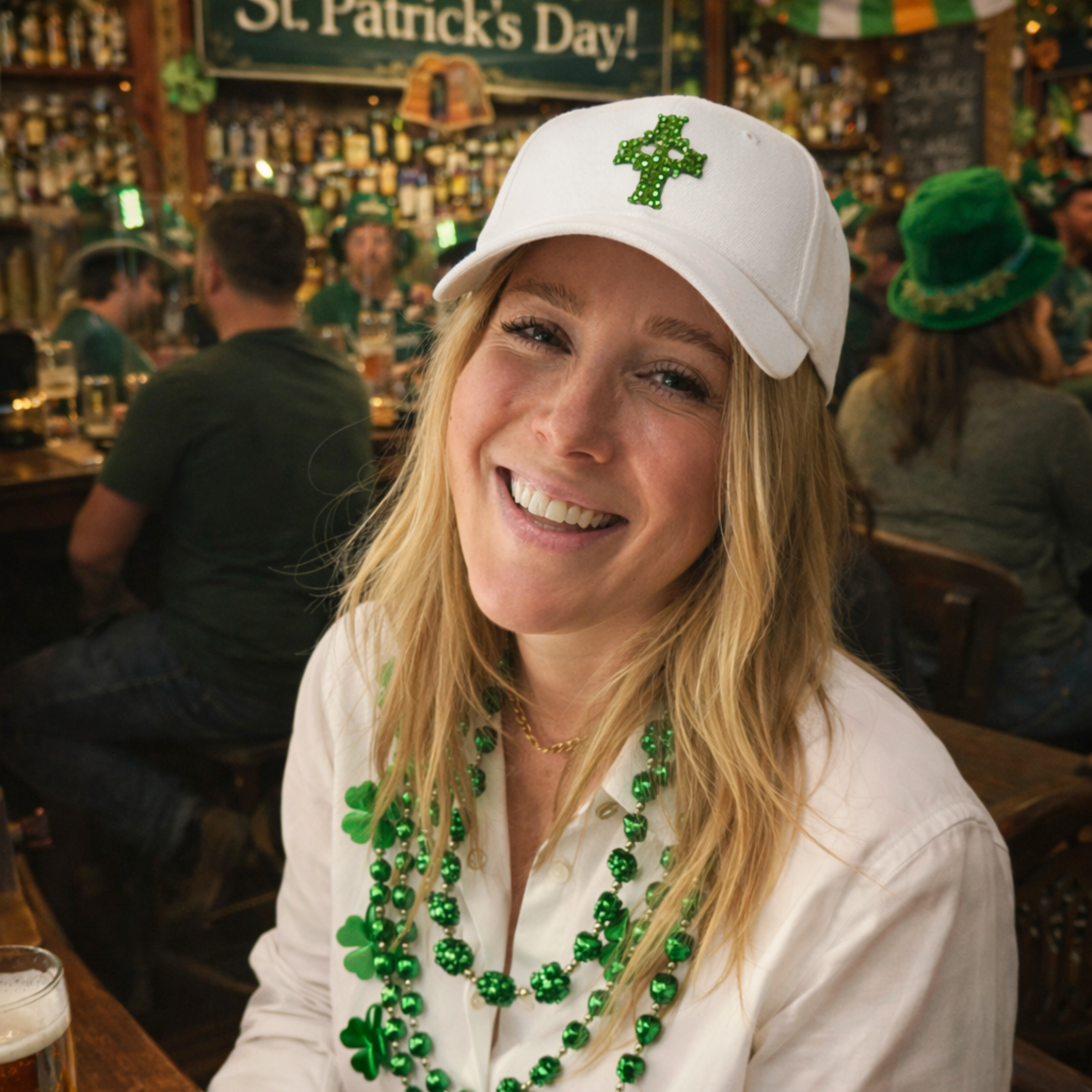 Celtic Cross Floral Low Profile Baseball Cap - Green Shamrock Memorial Hat product thumbnail image Celtic Cross Floral Low Profile Baseball Cap - Green Shamrock Memorial Hat product thumbnail image