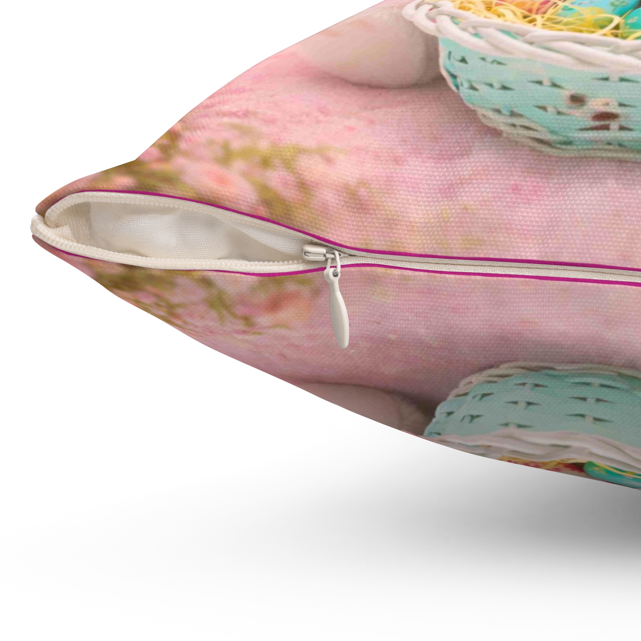 Girls Easter Bunny Pink Tutu Tiara Throw Pillow | Cute Bunny with Basket of Eggs Decorative Couch Cushion product thumbnail image Girls Easter Bunny Pink Tutu Tiara Throw Pillow | Cute Bunny with Basket of Eggs Decorative Couch Cushion product thumbnail image