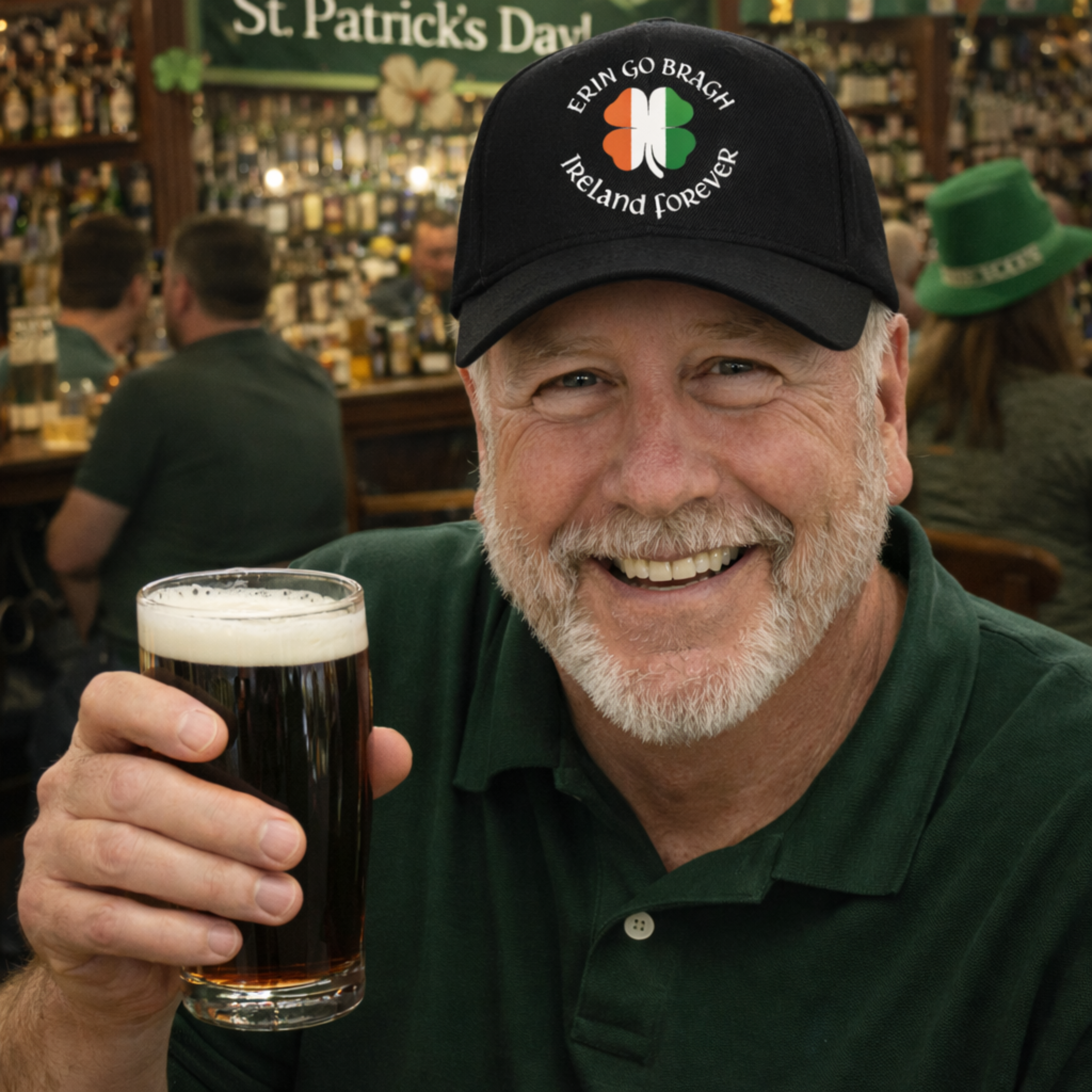 Irish Shamrock Cap - Erin Go Bragh "Ireland Forever" Low Profile Baseball Hat product thumbnail image