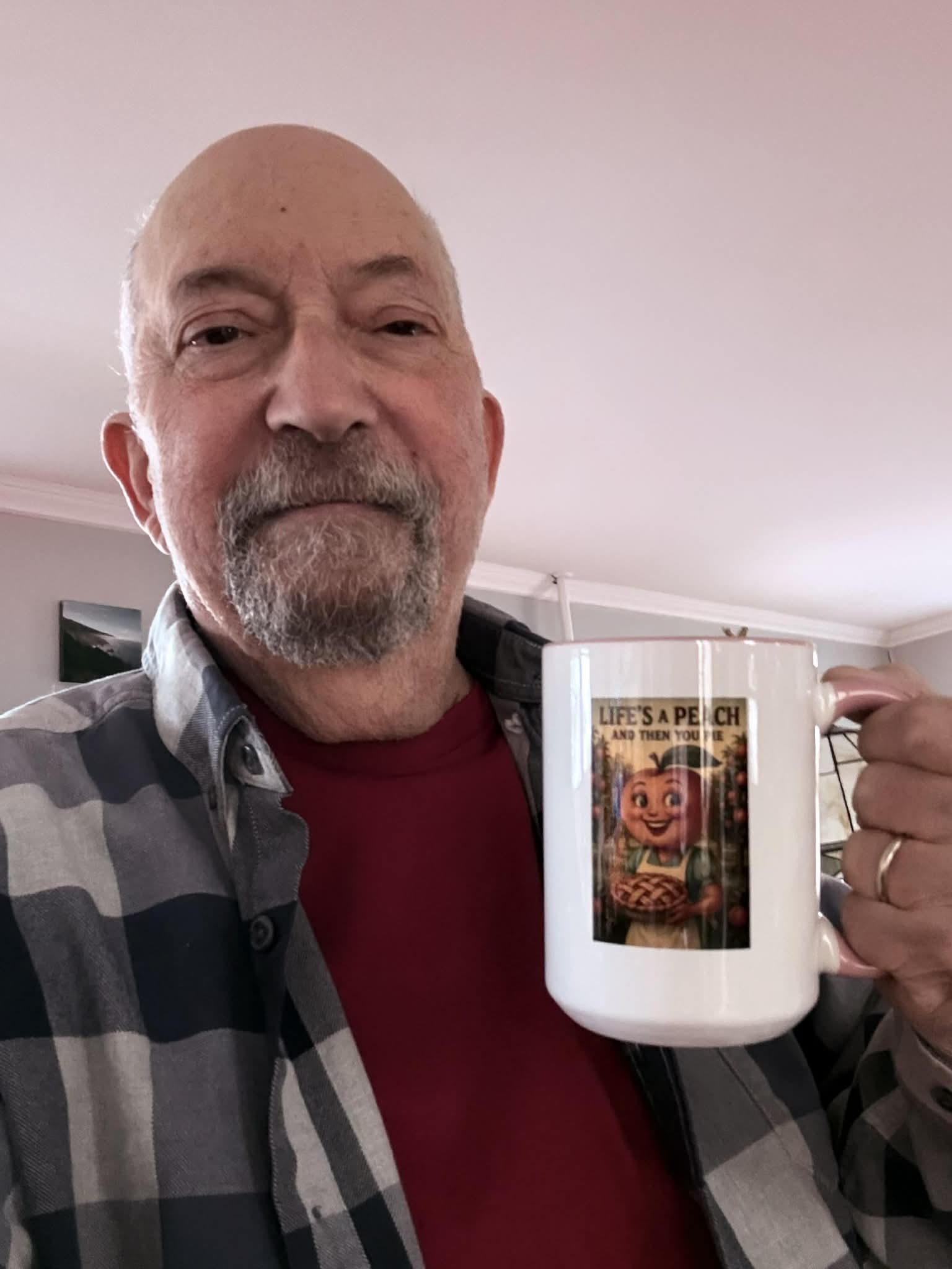 Life's a Peach Coffee Mug - 11, 15oz Life's a Peach Coffee Mug . Vibrant, Eye-Catching, Fun, Cheerful. Great for Bakers! product thumbnail image Life's a Peach Coffee Mug - 11, 15oz Life's a Peach Coffee Mug . Vibrant, Eye-Catching, Fun, Cheerful. Great for Bakers! product thumbnail image