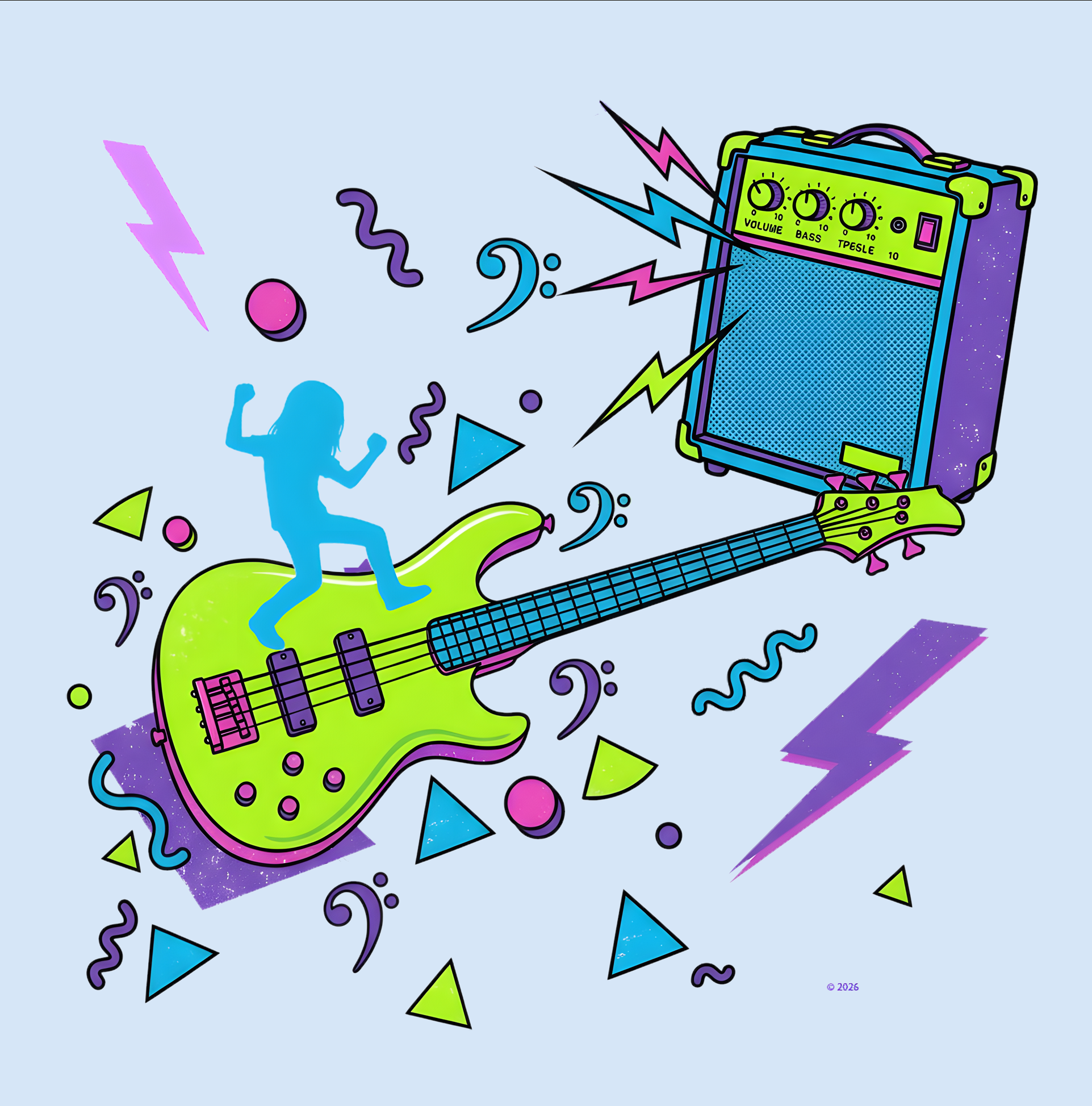"Retro Neon Amp" Graphic Tee — Abstract Rock Music T‑Shirt product thumbnail image "Retro Neon Amp" Graphic Tee — Abstract Rock Music T‑Shirt product thumbnail image