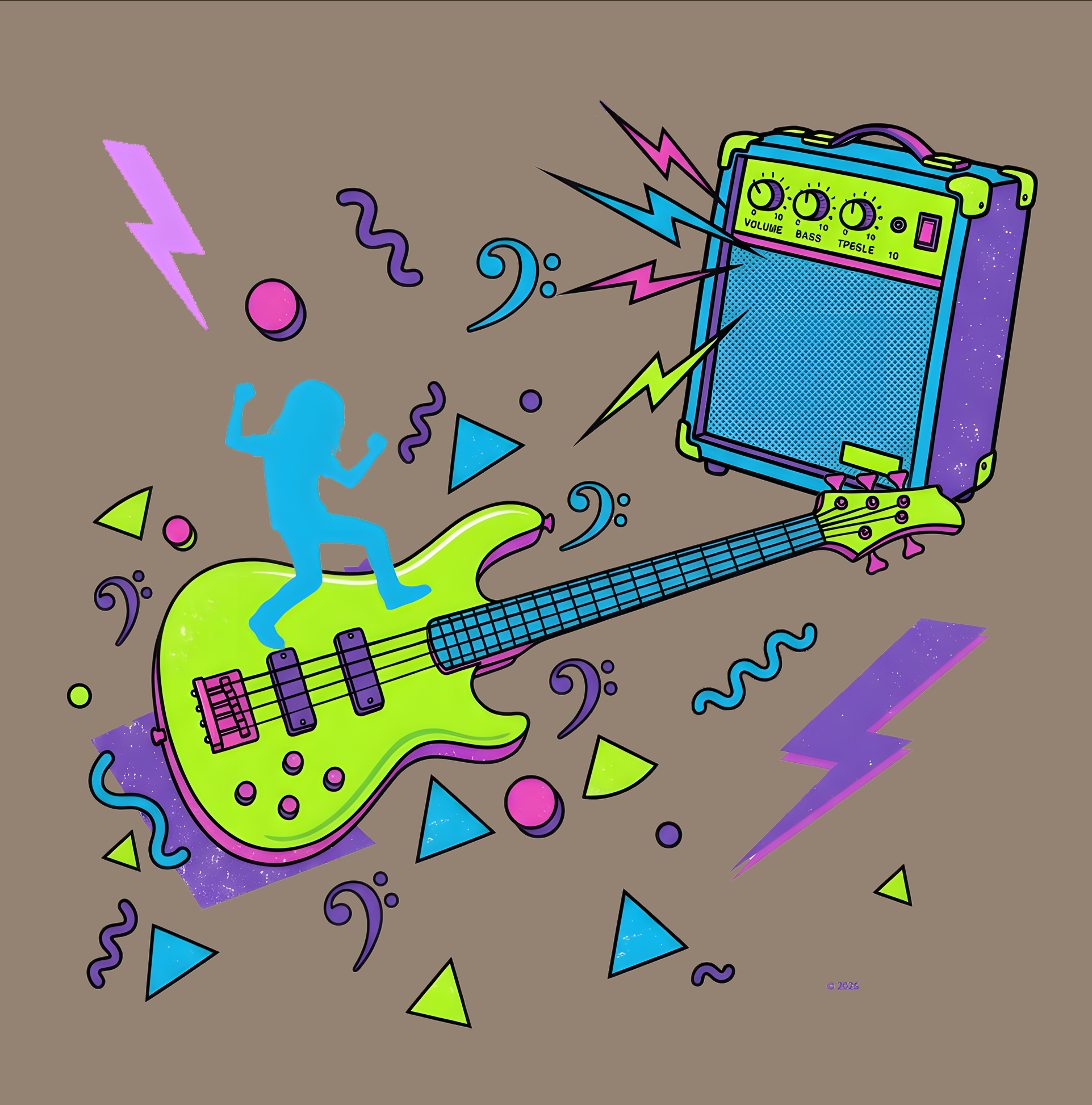 "Retro Neon Amp" Graphic Tee — Abstract Rock Music T‑Shirt product thumbnail image "Retro Neon Amp" Graphic Tee — Abstract Rock Music T‑Shirt product thumbnail image