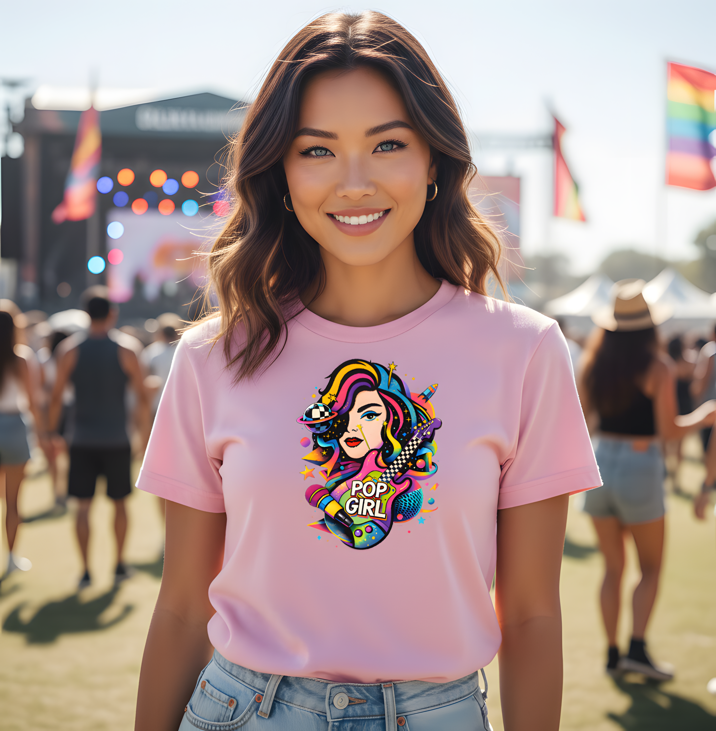 "Pop Girl Colorful Pop Art" Tee product thumbnail image
