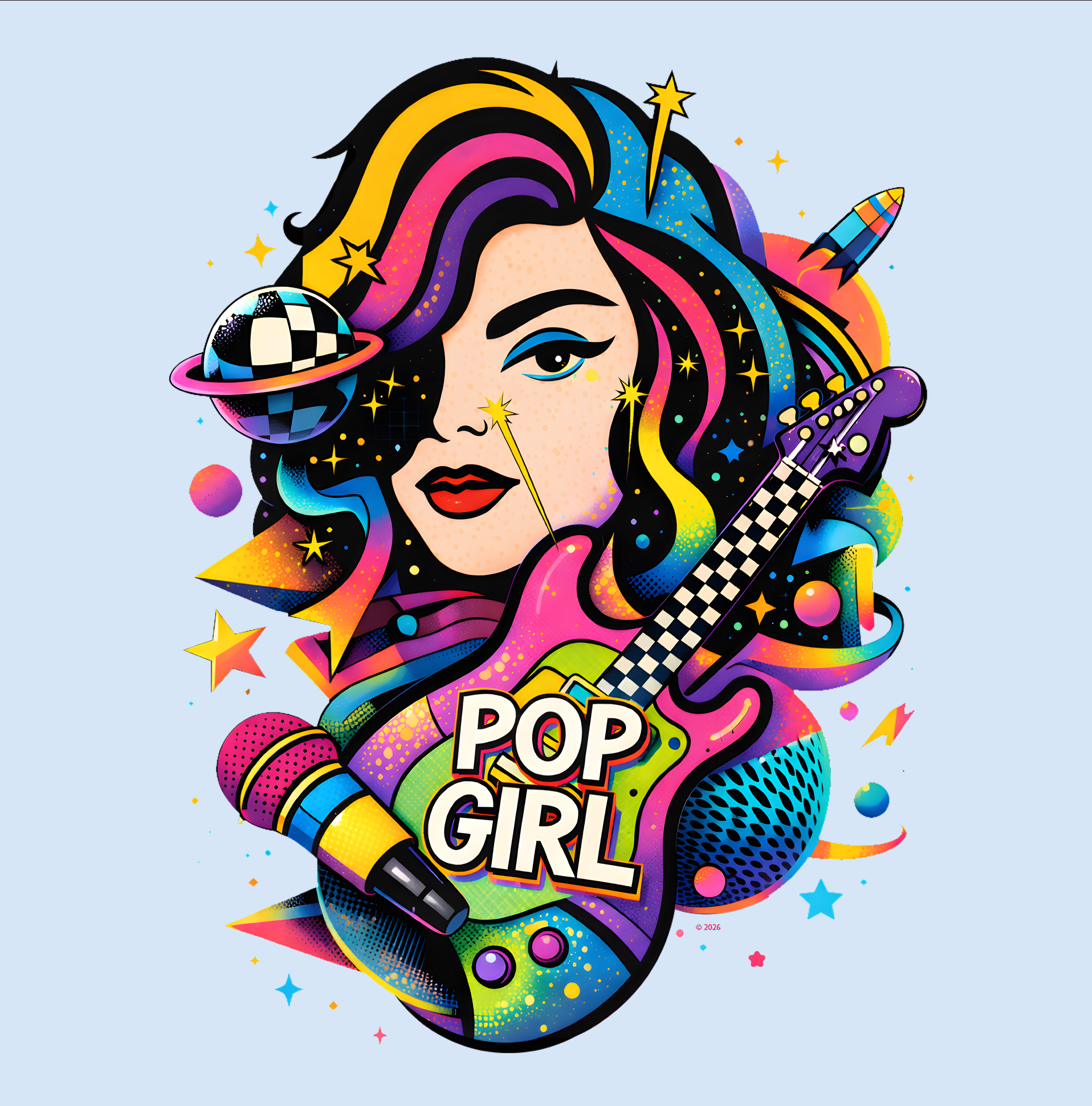 "Pop Girl Colorful Pop Art" Tee product thumbnail image "Pop Girl Colorful Pop Art" Tee product thumbnail image