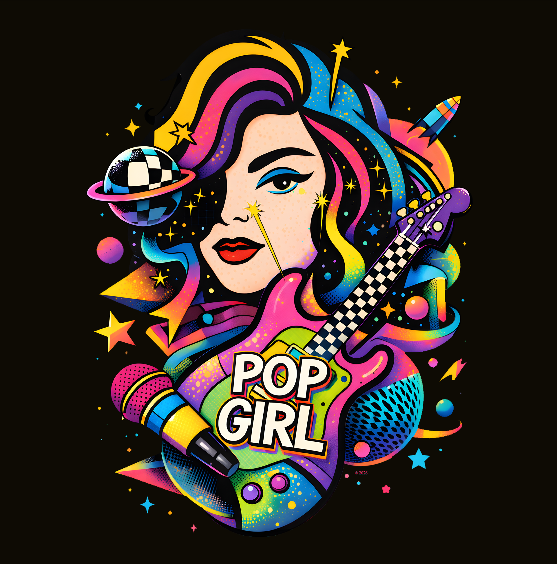 "Pop Girl Colorful Pop Art" Tee product thumbnail image "Pop Girl Colorful Pop Art" Tee product thumbnail image