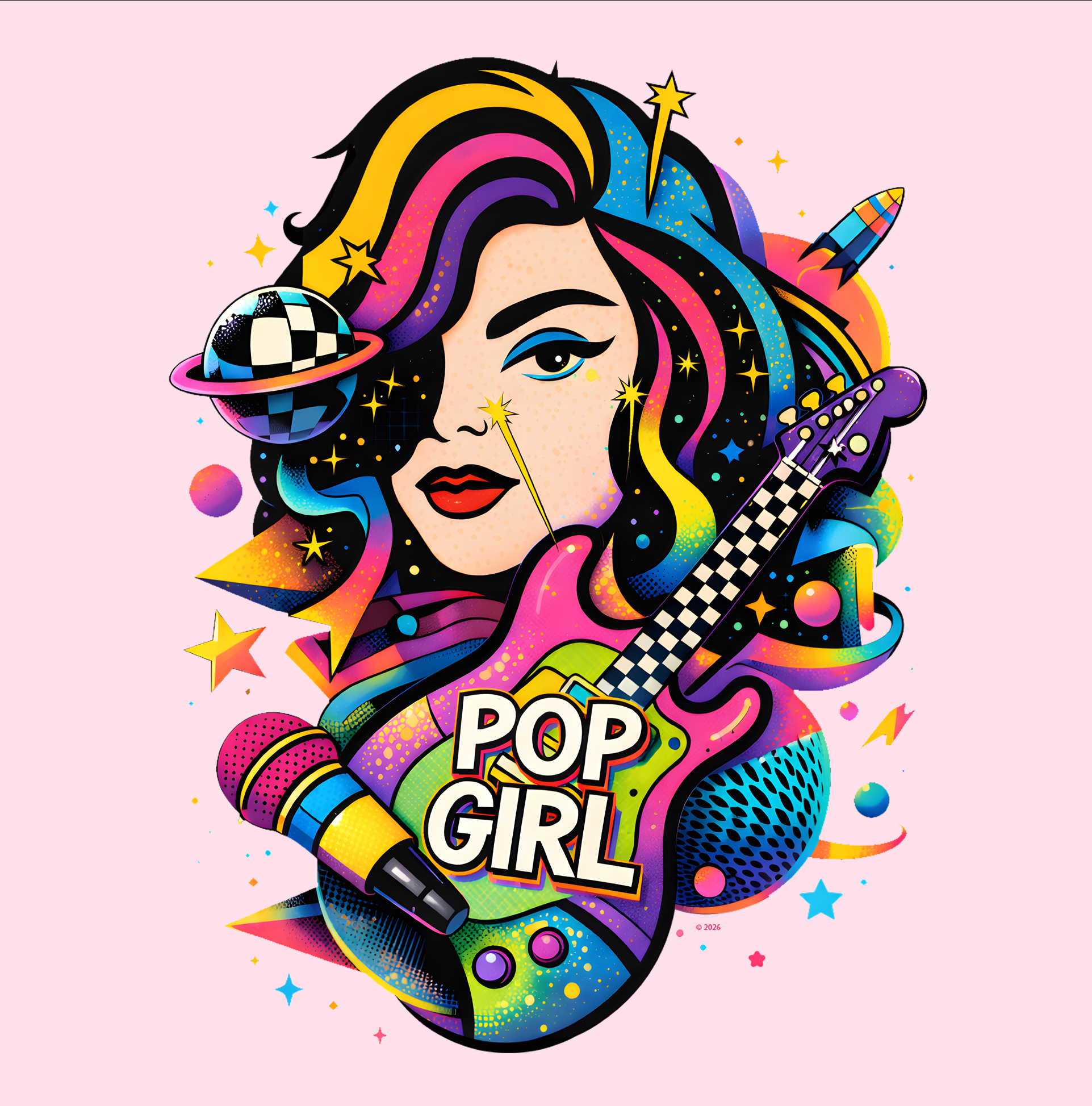"Pop Girl Colorful Pop Art" Tee product thumbnail image "Pop Girl Colorful Pop Art" Tee product thumbnail image