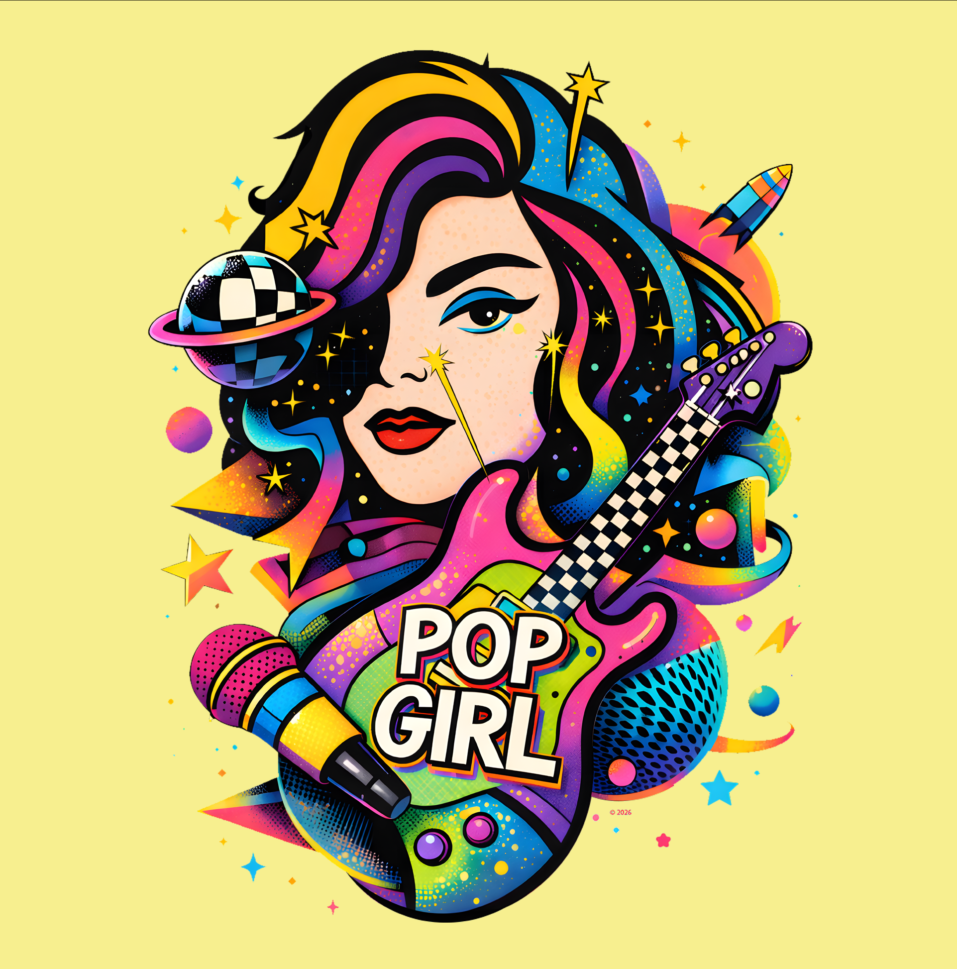 "Pop Girl Colorful Pop Art" Tee product thumbnail image "Pop Girl Colorful Pop Art" Tee product thumbnail image