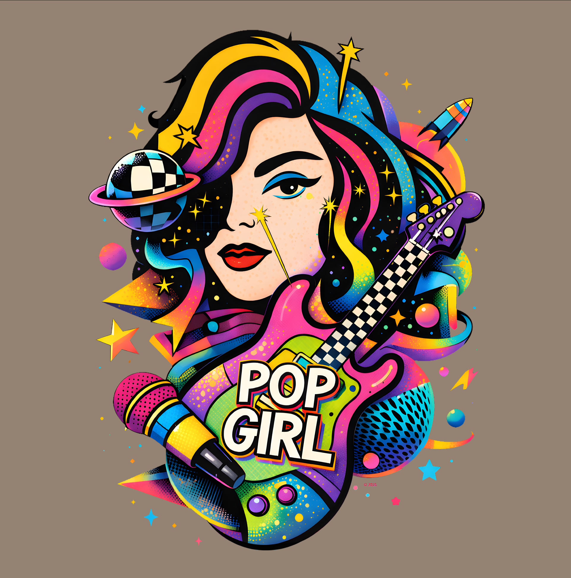 "Pop Girl Colorful Pop Art" Tee product thumbnail image