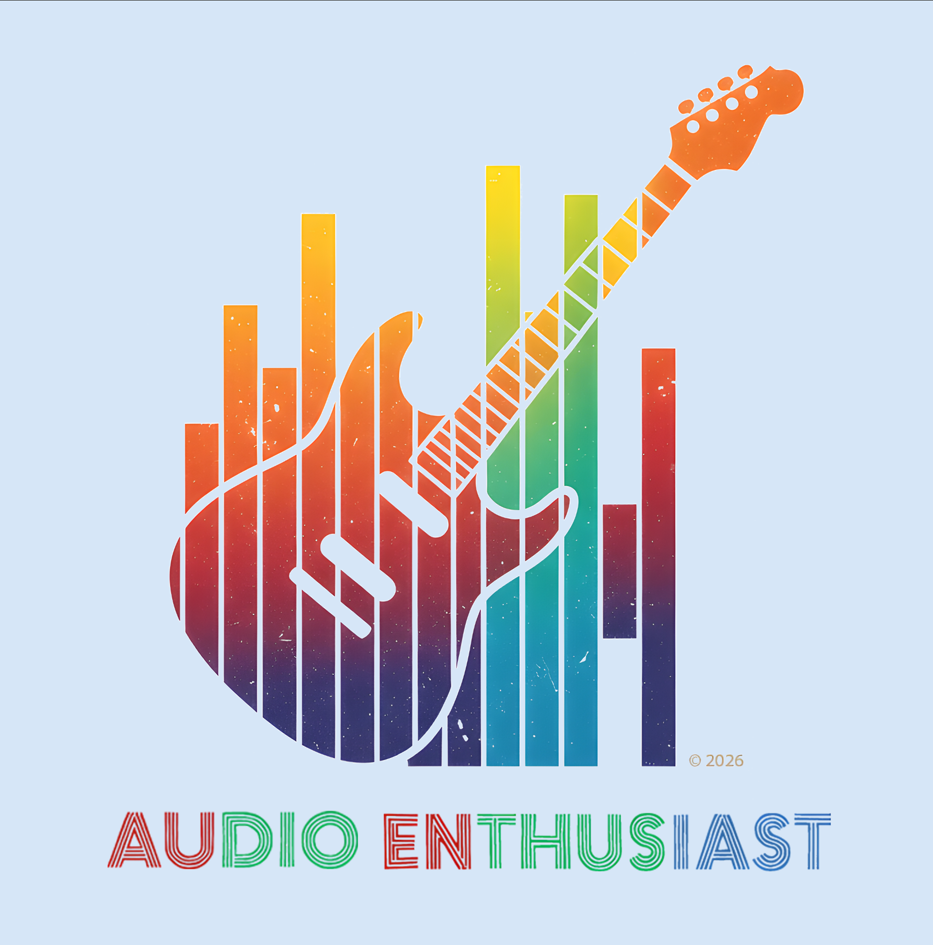 "Audio Enthusiast" T-Shirt — Rainbow Guitar Soundwave Tee product thumbnail image "Audio Enthusiast" T-Shirt — Rainbow Guitar Soundwave Tee product thumbnail image