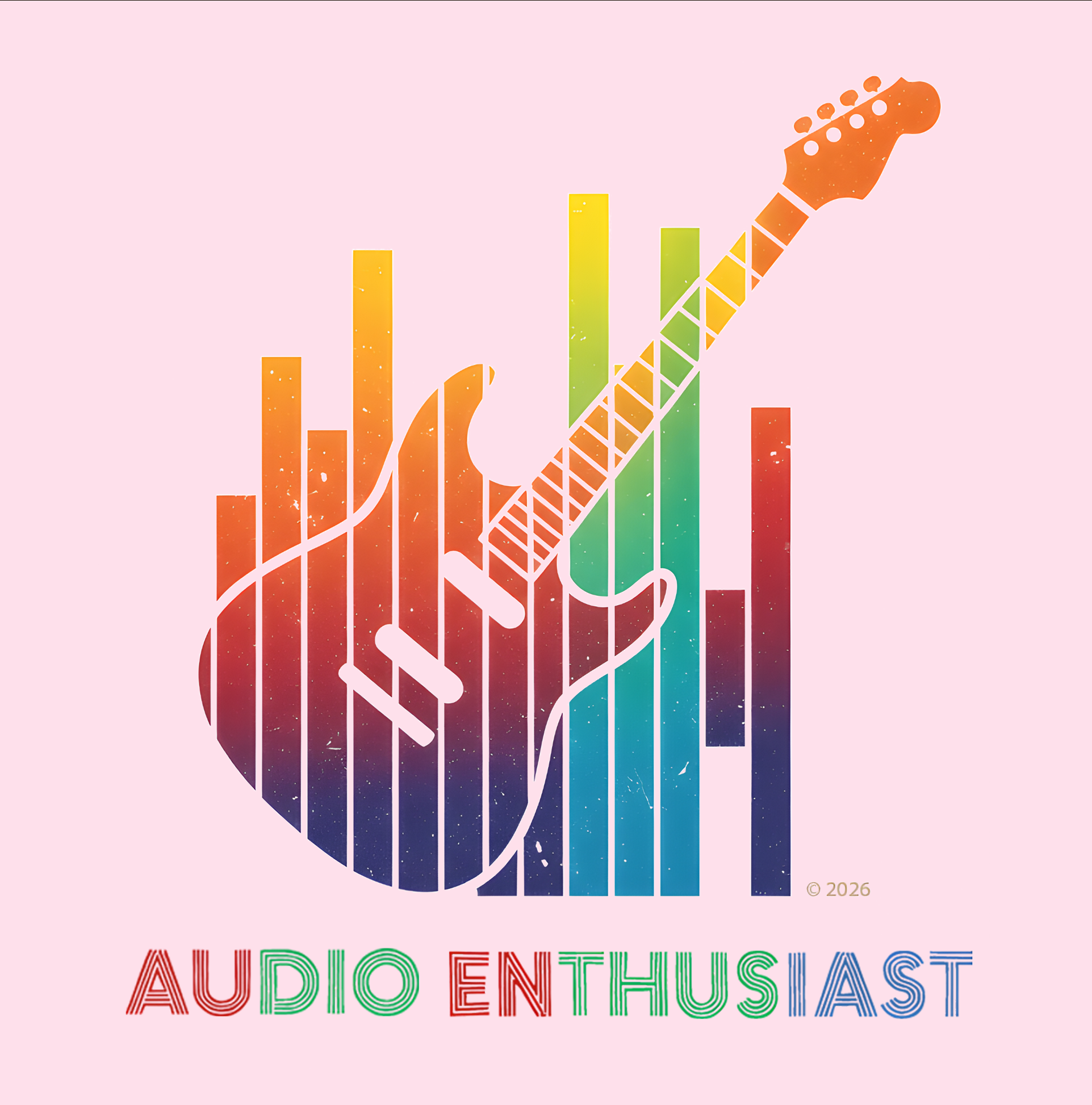 "Audio Enthusiast" T-Shirt — Rainbow Guitar Soundwave Tee product thumbnail image "Audio Enthusiast" T-Shirt — Rainbow Guitar Soundwave Tee product thumbnail image