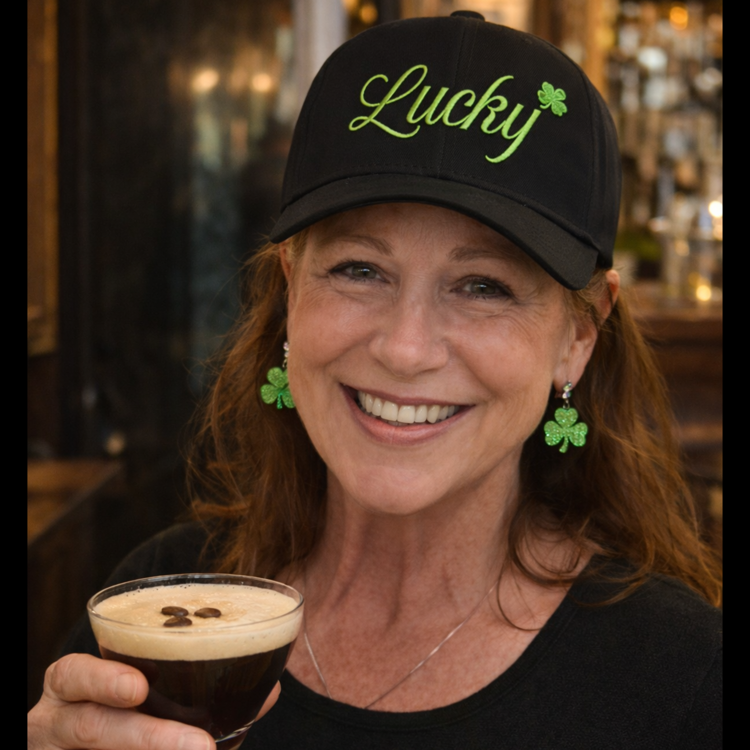 Lucky Script Baseball Cap — St. Patrick’s Day Shamrock Hat product thumbnail image