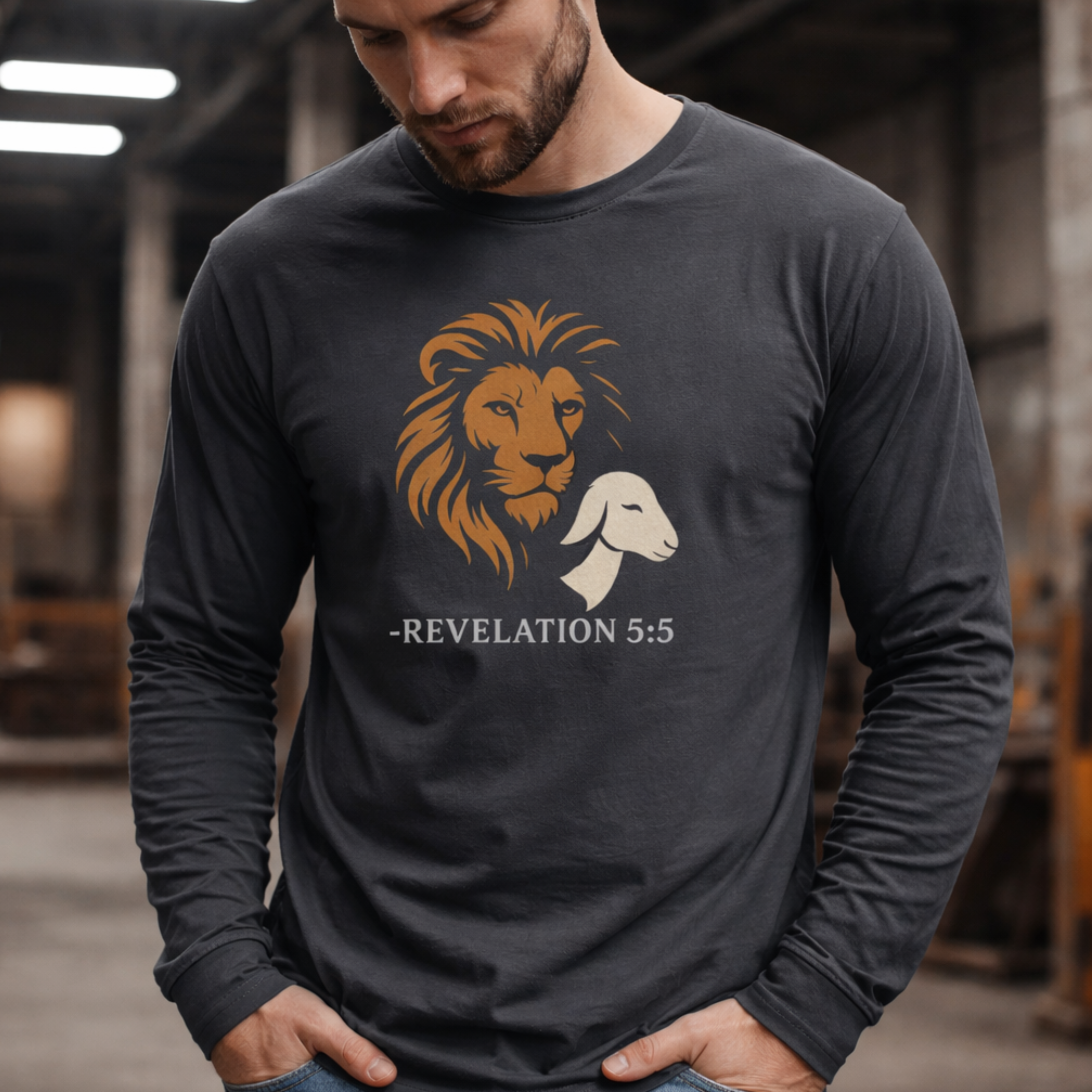 'Lion And Lamb' Long Sleeve Tee product thumbnail image
