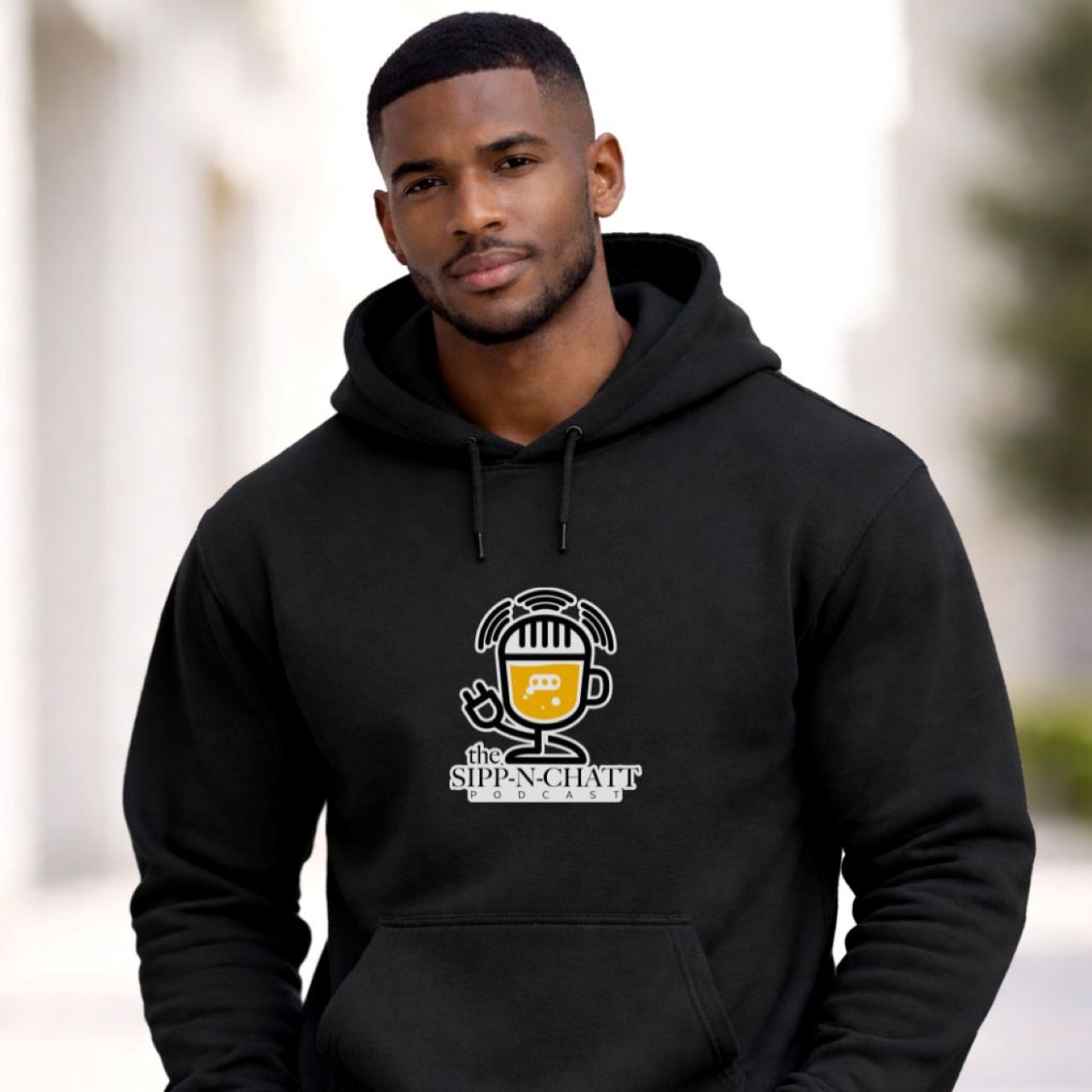 Sipp-N-Chatt Unisex Hoodie-Black product thumbnail image
