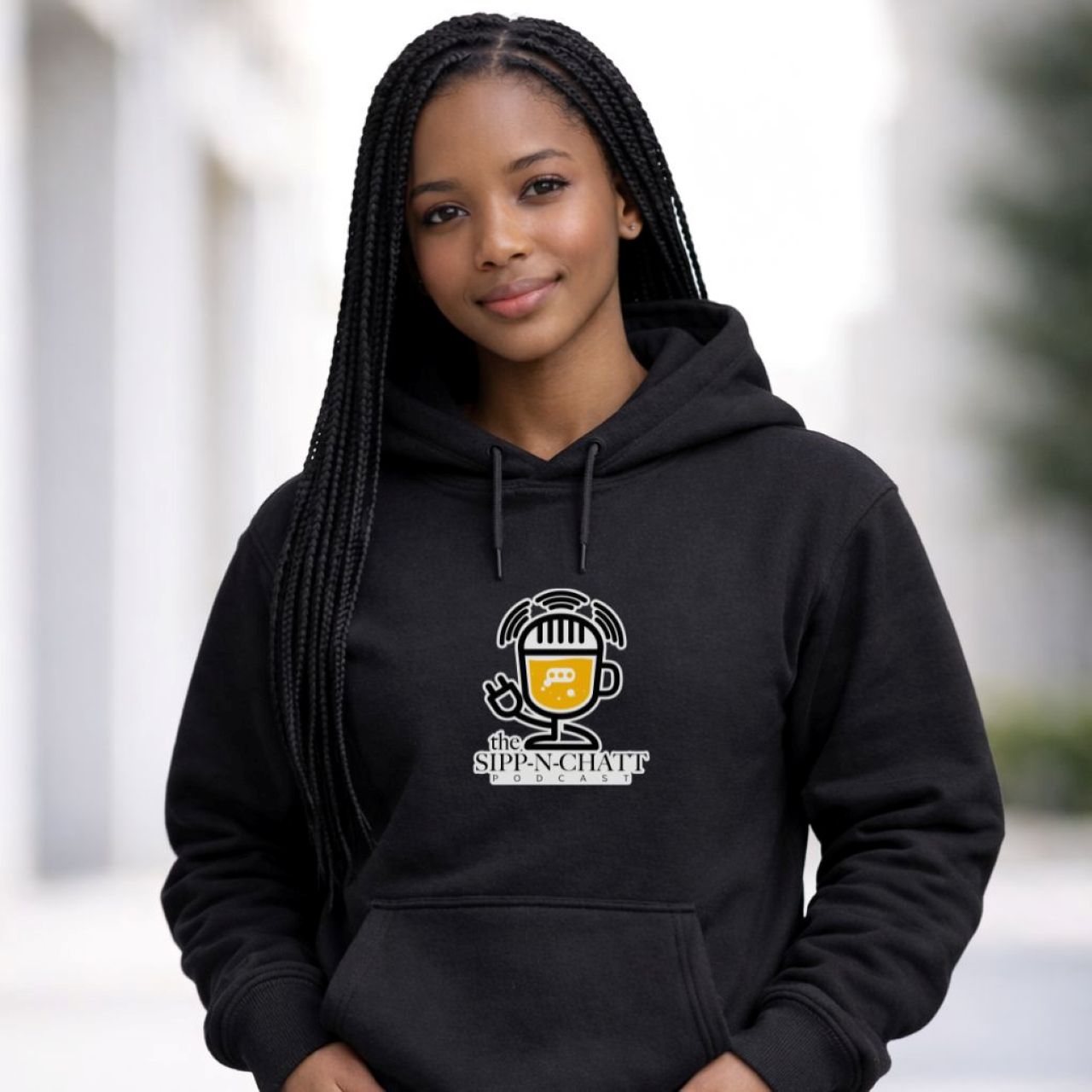 Sipp-N-Chatt Unisex Hoodie-Black product thumbnail image