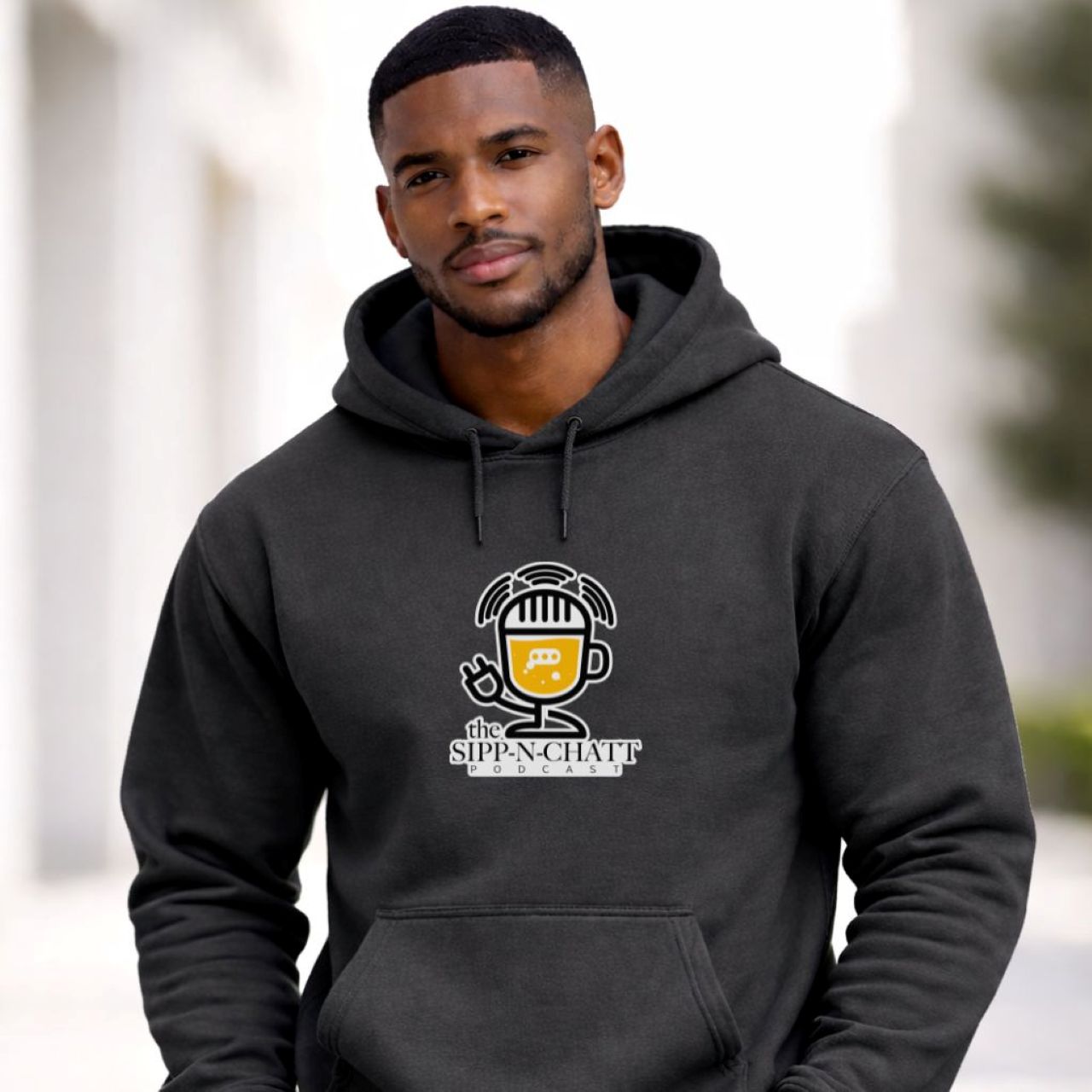 Sipp-N-Chatt Unisex Hoodie-Charcoal product thumbnail image