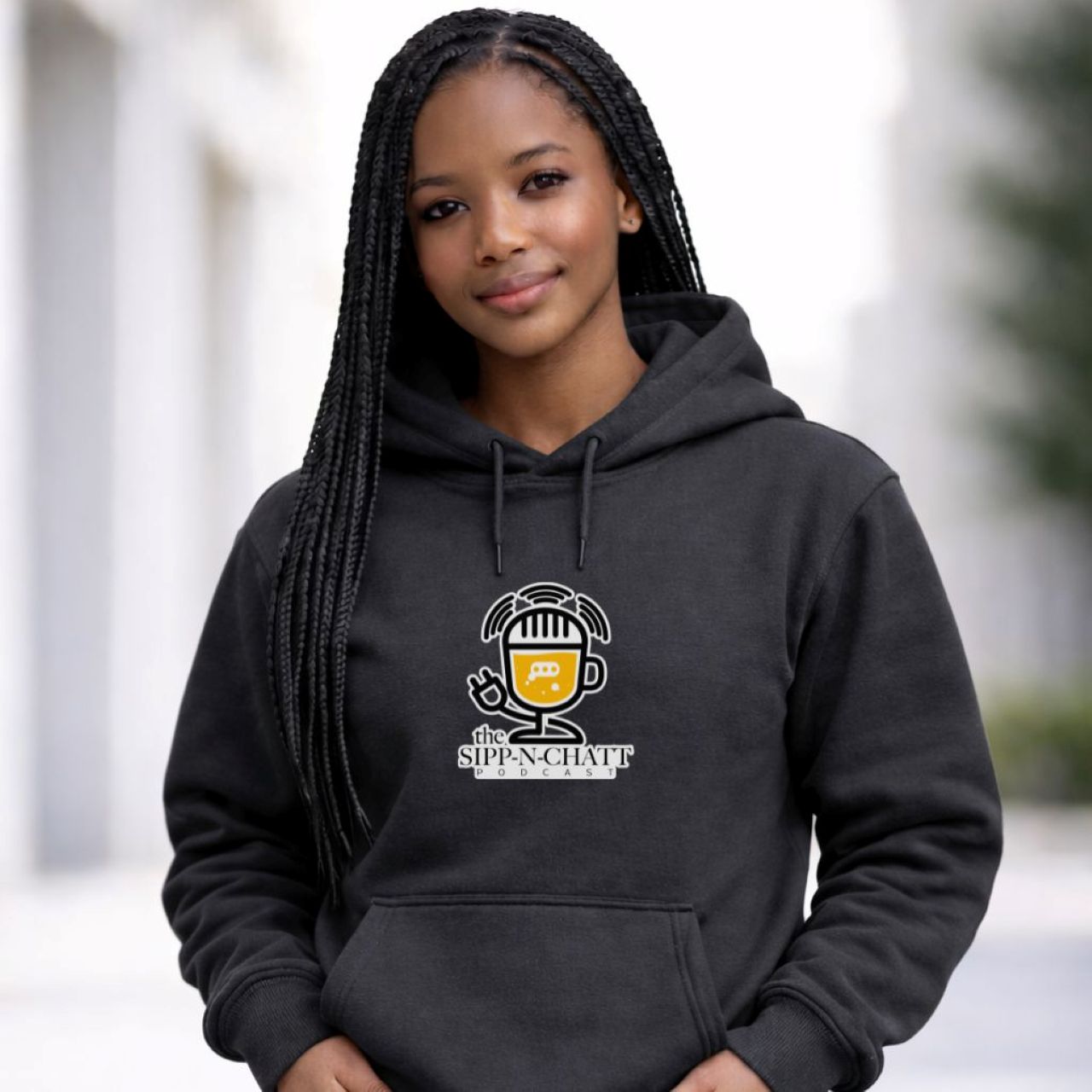 Sipp-N-Chatt Unisex Hoodie-Charcoal product thumbnail image