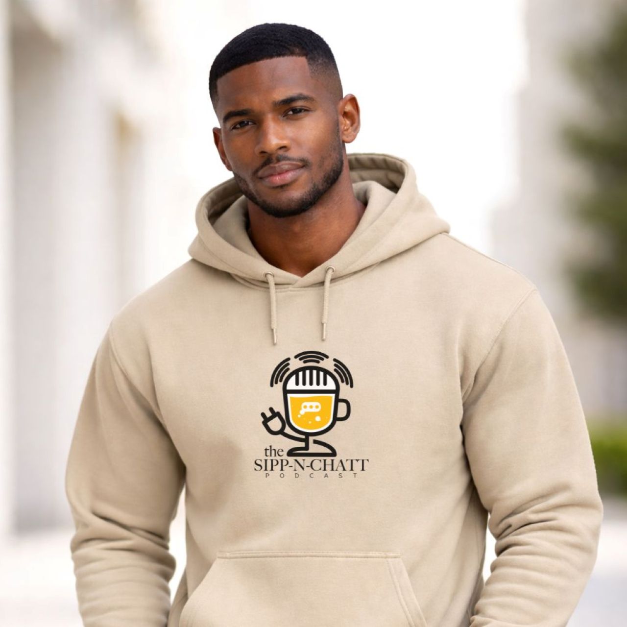 Sipp-N-Chatt Unisex Hoodie-Sand product thumbnail image Sipp-N-Chatt Unisex Hoodie-Sand product thumbnail image